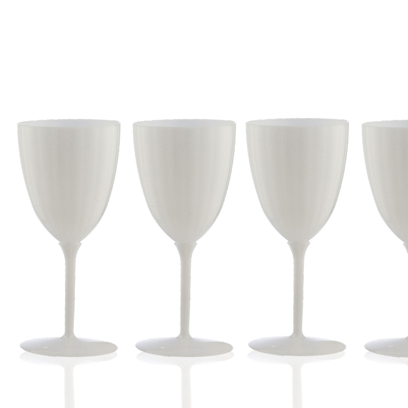 7 Oz White Plastic Disposable Wine Goblet - 8 Pack Bulk Cups for Parties, Weddings, Picnics & Outdoor Events
