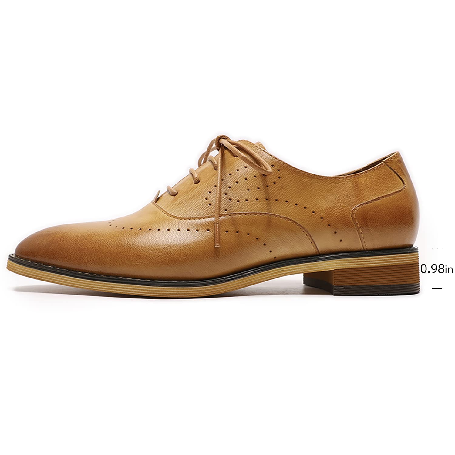 Stylish Women's Pointed Toe Leather Oxford Brogue Shoes - Comfortable Lace-Up Work Shoes for Office & Business Professionals | Perfect for Formal Occasions, Business Meetings & Professional Workwear