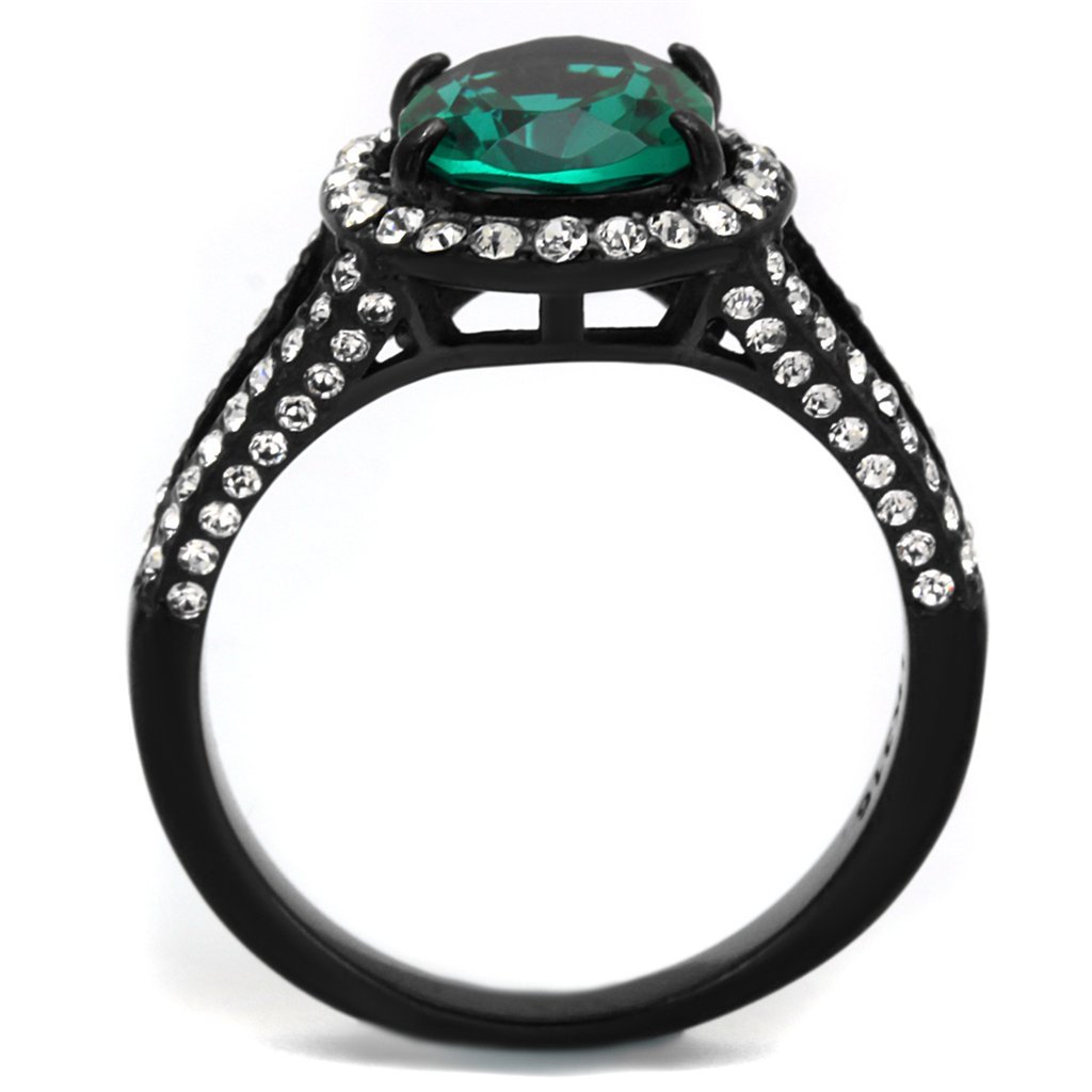 Blue Zircon Halo Ring 3.26ct CZ Stainless Steel - Engagement Jewelry for Women Size 5-10 - Perfect for Proposals & Anniversaries