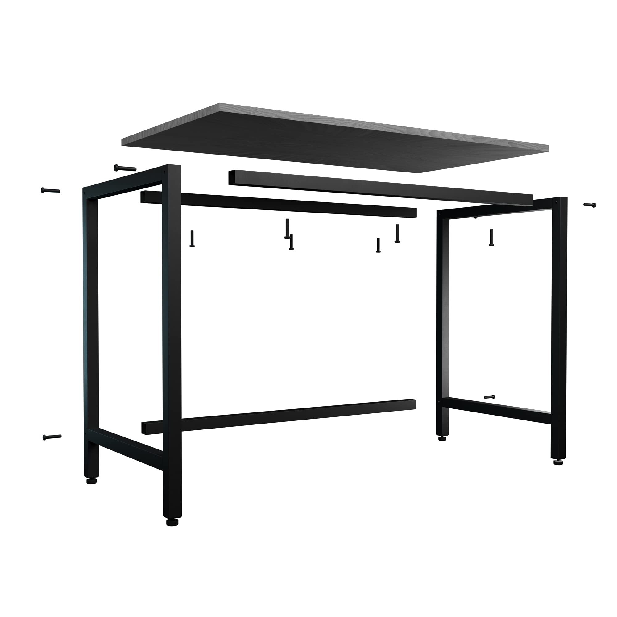 Edenbrook Industrial Metal Desk with Wood Top - Sturdy Office & Home Study Desk for Work, School, Dorm Room - Perfect for Remote Work, Online Classes & Home Organization