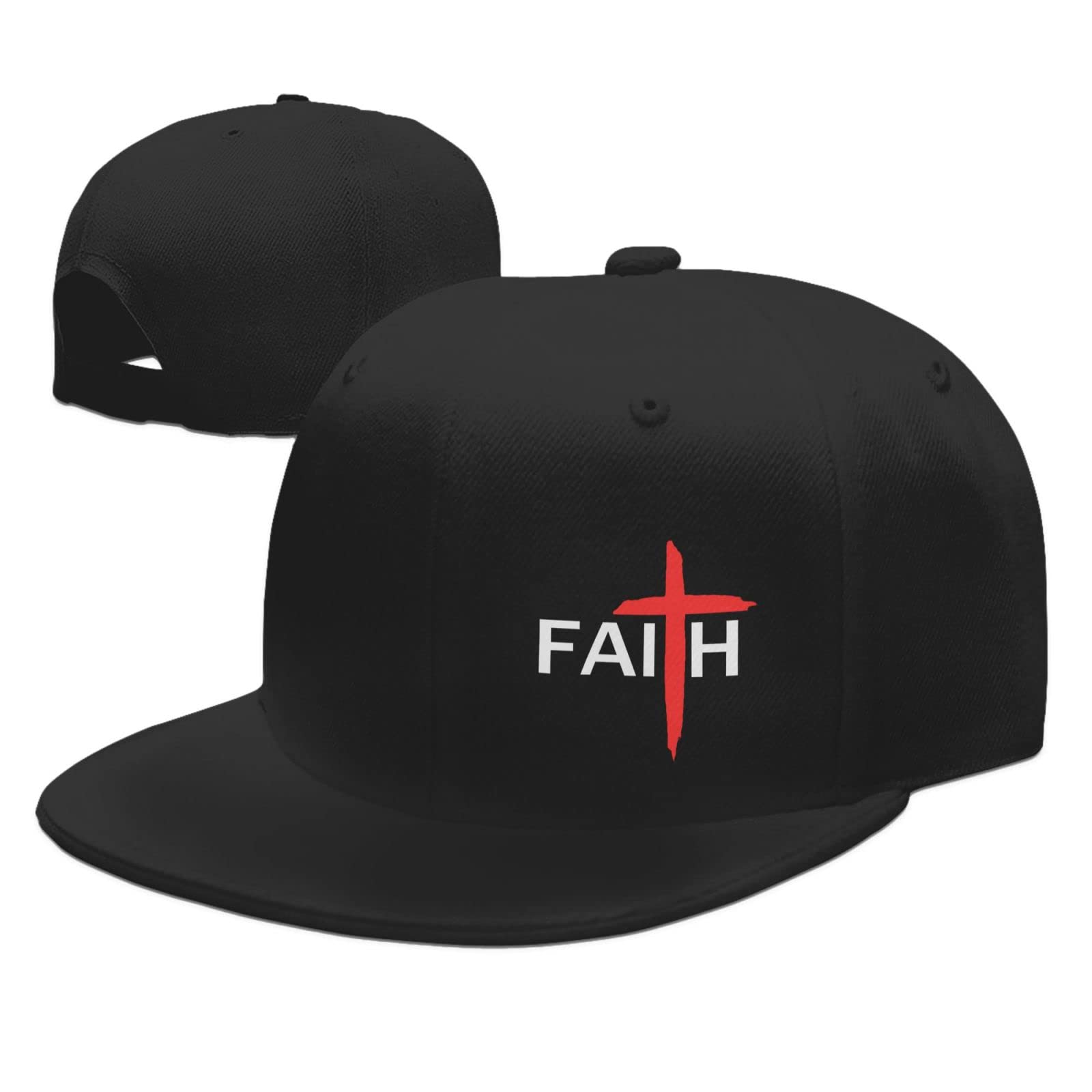 DARLEKS Christian Jesus Cross Baseball Cap - Religious Flat Bill Trucker Hat for Men & Women - Cool Hip Hop Style - Perfect for Church, Concerts & Outdoor Activities