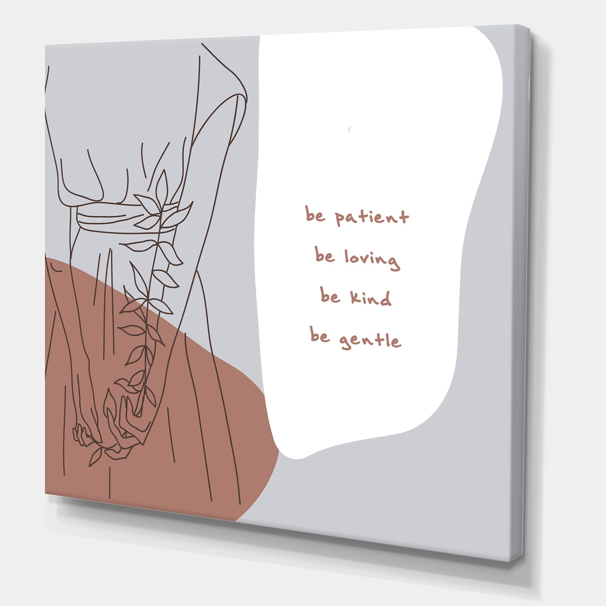Be Patient Be Kind Be Loving - Inspirational Modern Canvas Wall Art for Home & Office Decor - Perfect for Living Room, Bedroom or Gift Giving