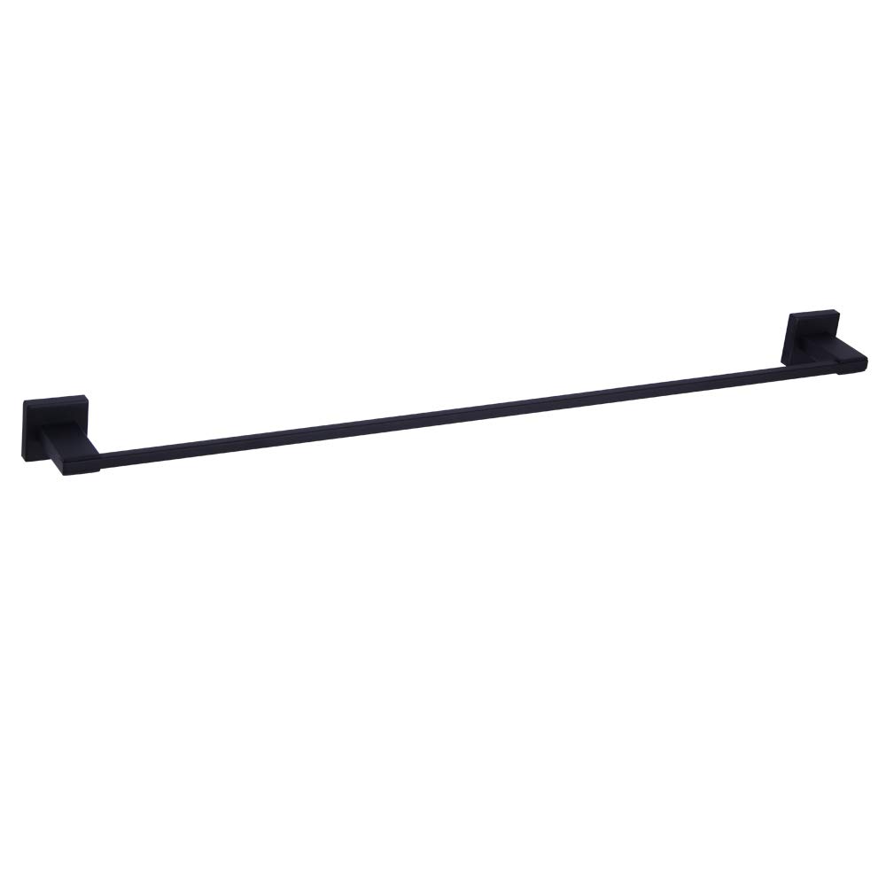 BEIGEEWY 36-Inch Matte Black Stainless Steel Towel Bar - Modern Wall Mounted Bathroom Towel Holder for Showers, Baths & Spa Decor