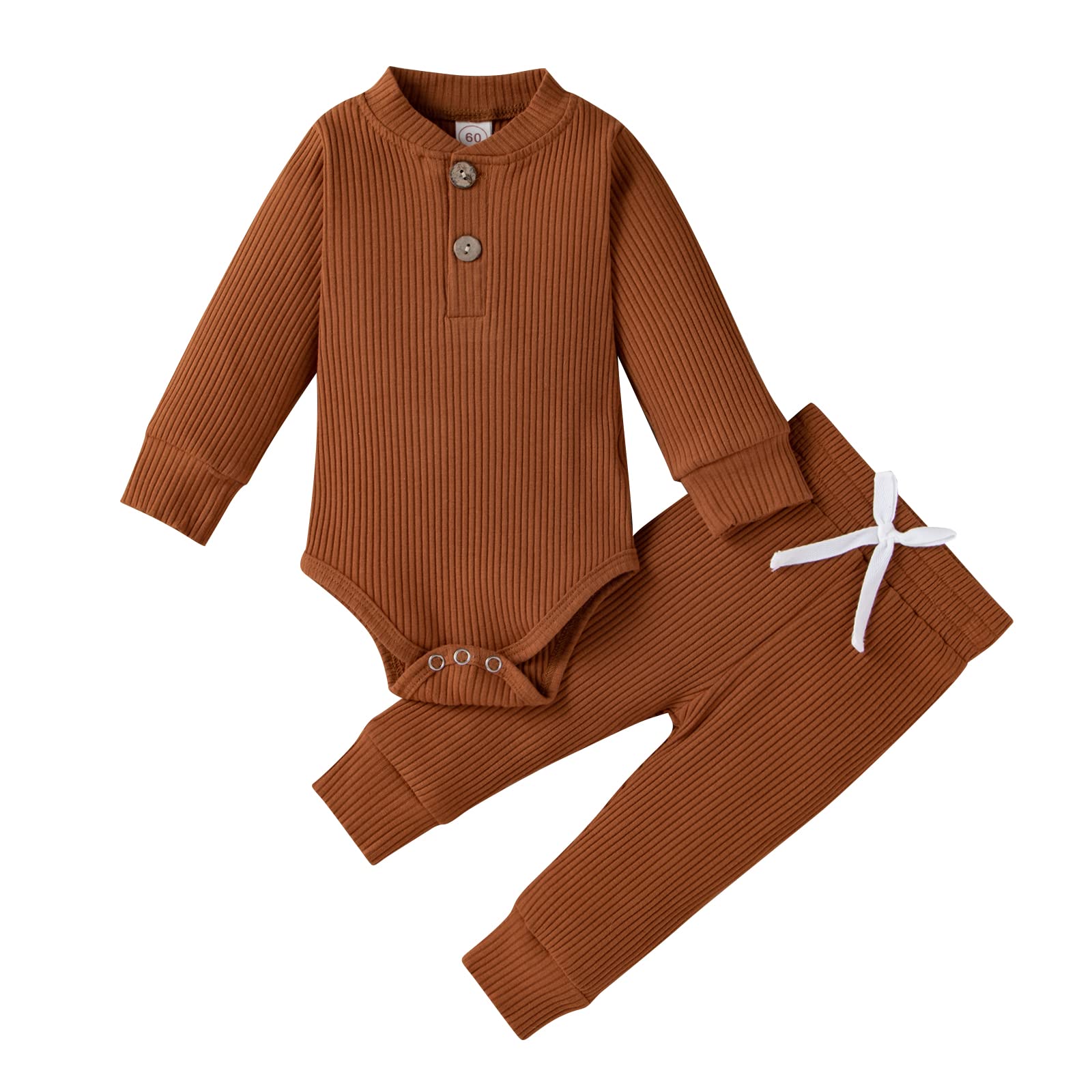 Newborn Baby Girl & Boy Fall Clothes Set - 3-24 Months Long Sleeve Knit Cotton Romper & Pants Outfit - Cozy Winter Infant Clothing for Playdates, Family Photos & Holiday Gatherings