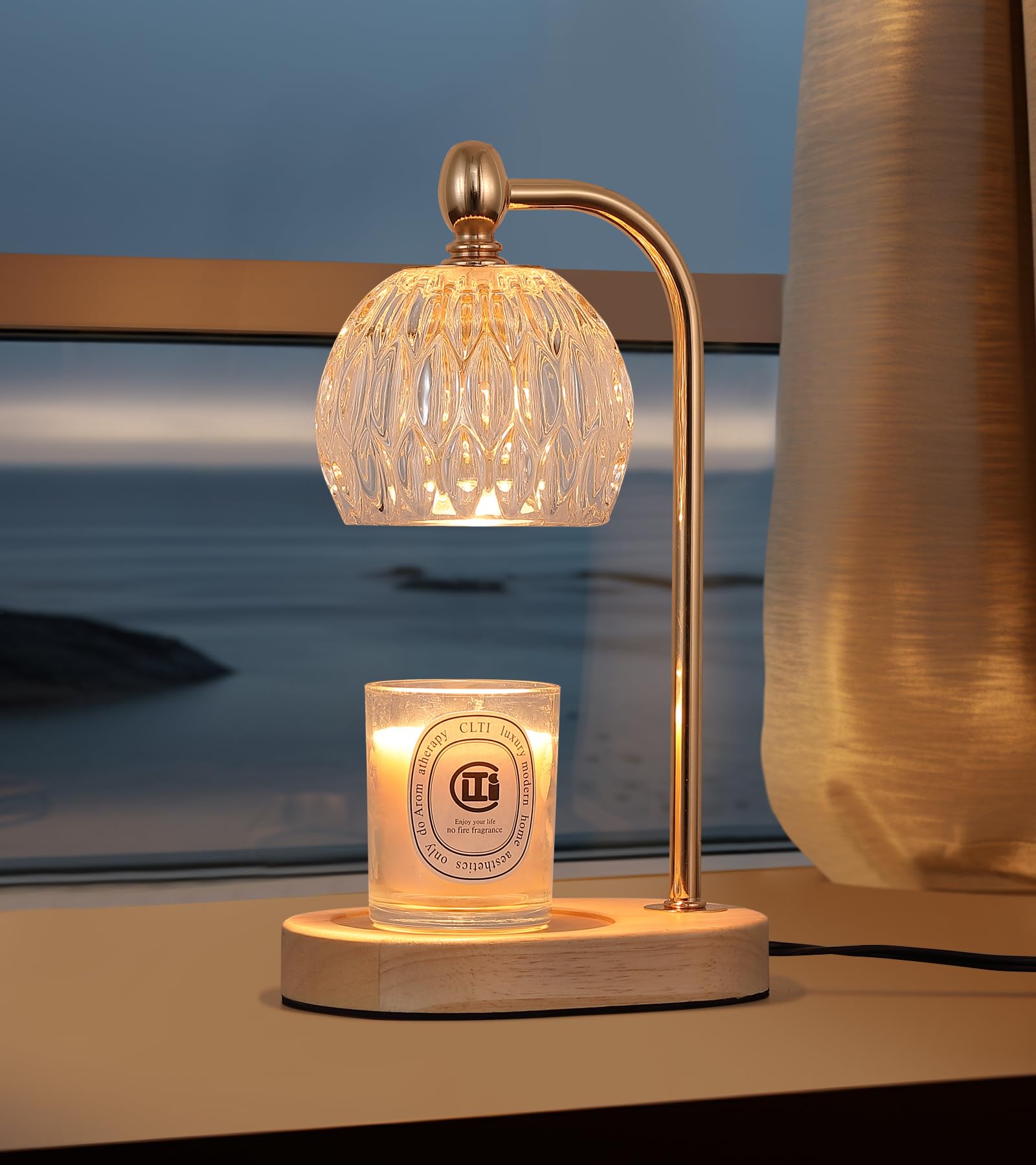 Electric Candle Warmer Lamp with Timer & Dimmer - Fragrance Wax Melter for Home, Bedroom, Living Room Decor - Perfect Gift for Women with 2 Bulbs - Ideal for Relaxation, Aromatherapy & Cozy Ambiance