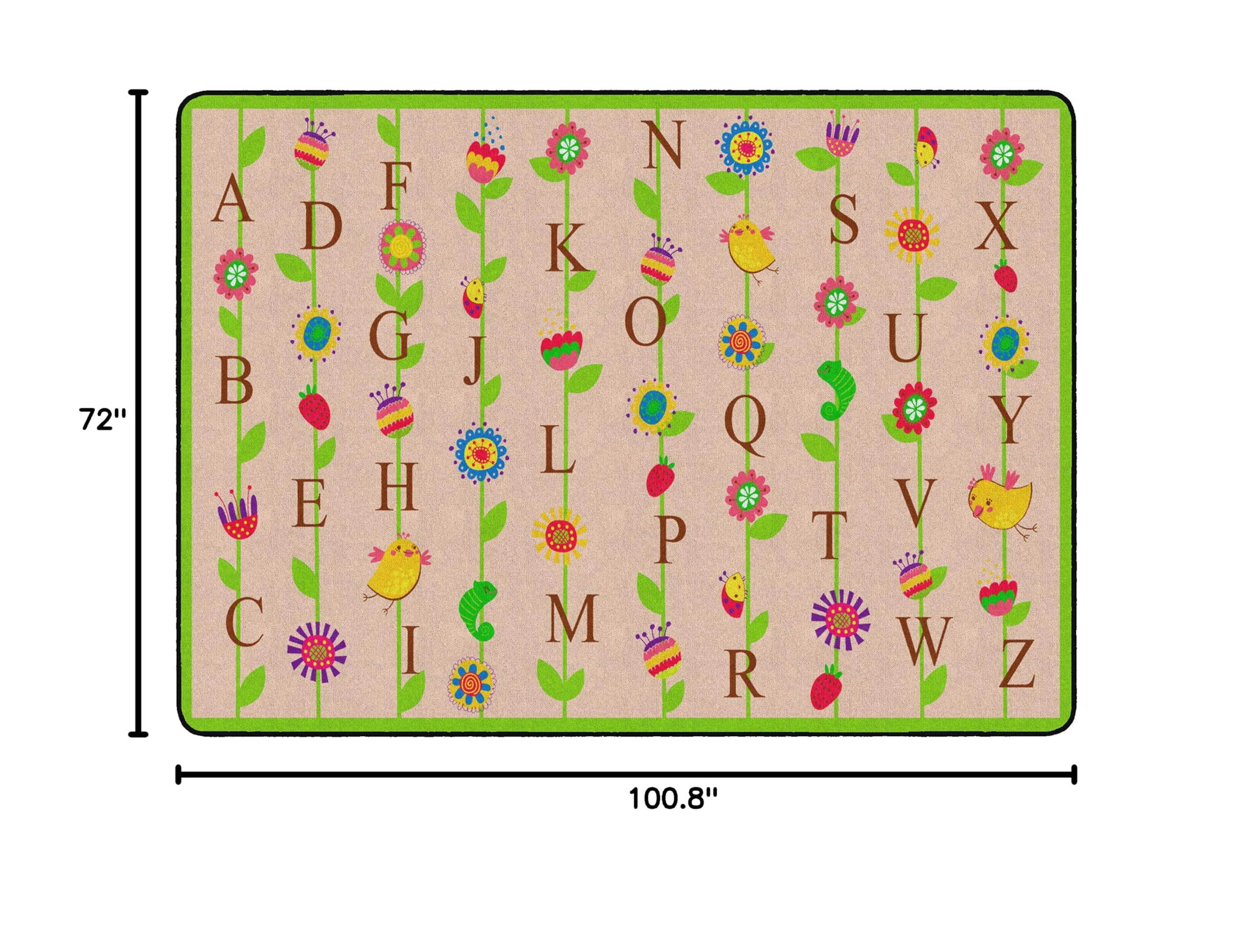 Kids Alphabet Educational Rug 6'x8'4
