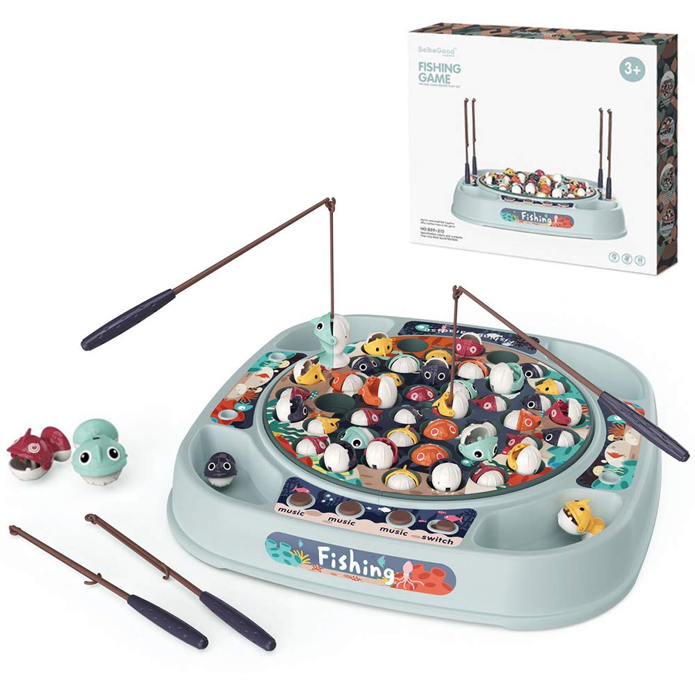 Magnetic Fishing Game Toys for Kids - 4 Rods & 45 Fish Set for Toddlers | Fun Preschool Learning Gift for 2-6 Year Olds | Pool & Birthday Party Play
