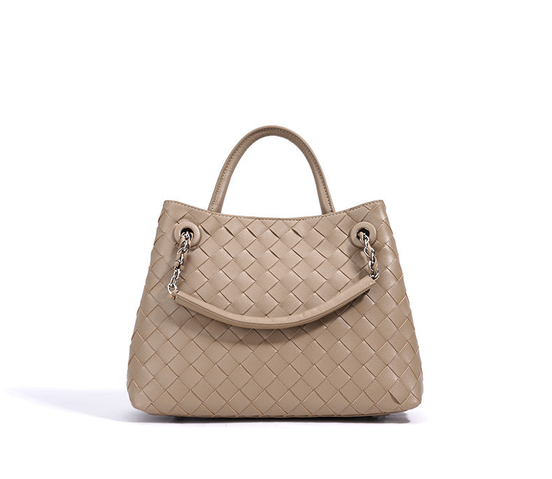 Stylish Woven Leather Crossbody Chain Bag for Women - Trendy Handbag Purse with Adjustable Strap - Perfect for Parties, Dating & Daily Use