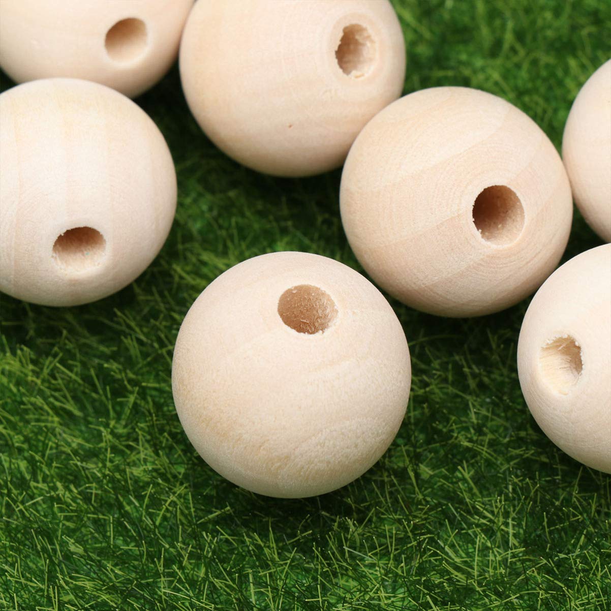 50pcs Wooden Beads for Jewelry Making - DIY Craft Beads Kit with Round Beads - Perfect for Necklaces, Bracelets, Earrings & Home Decor Crafts