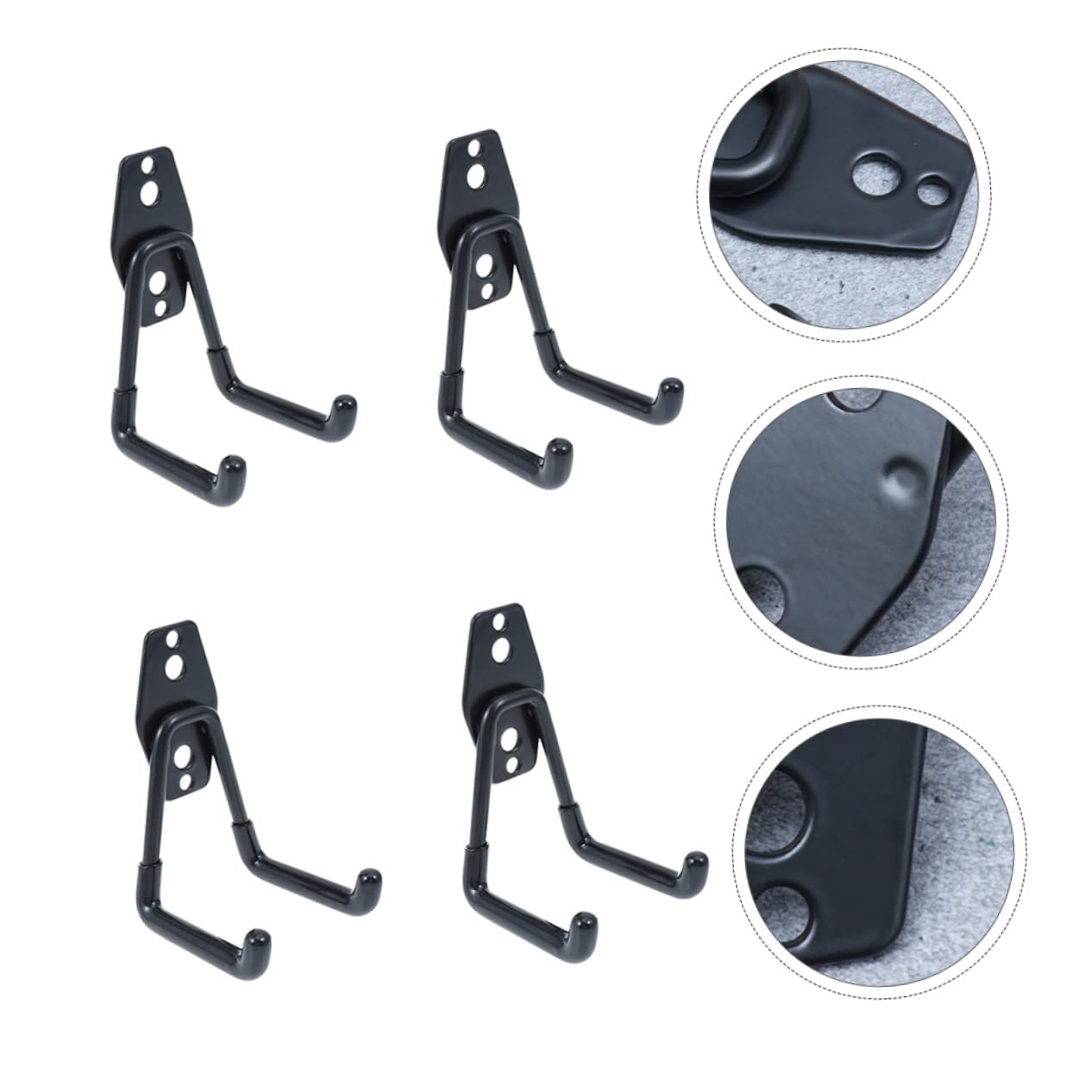 Heavy Duty Black Metal Wall Hooks - 10 Pack Anti-Slip Garage Hangers for Warehouse, Garden Tools, Bikes & Sports Equipment - Durable Storage Solution for Home, Office, Balcony Organization