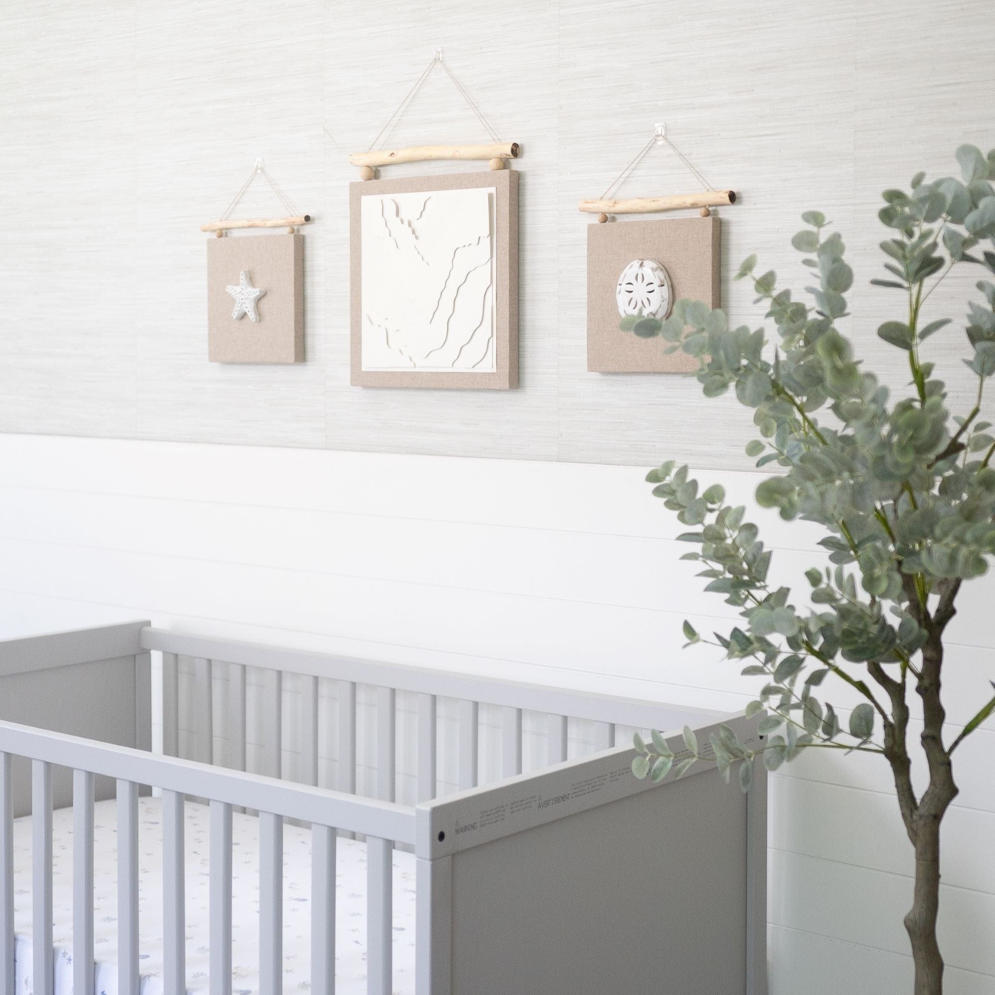 Crane Baby Cove 3-Piece Beach Life Wall Decor Set - Coastal Nursery Decor for Baby Rooms, Beach House & Seaside Themed Bedrooms