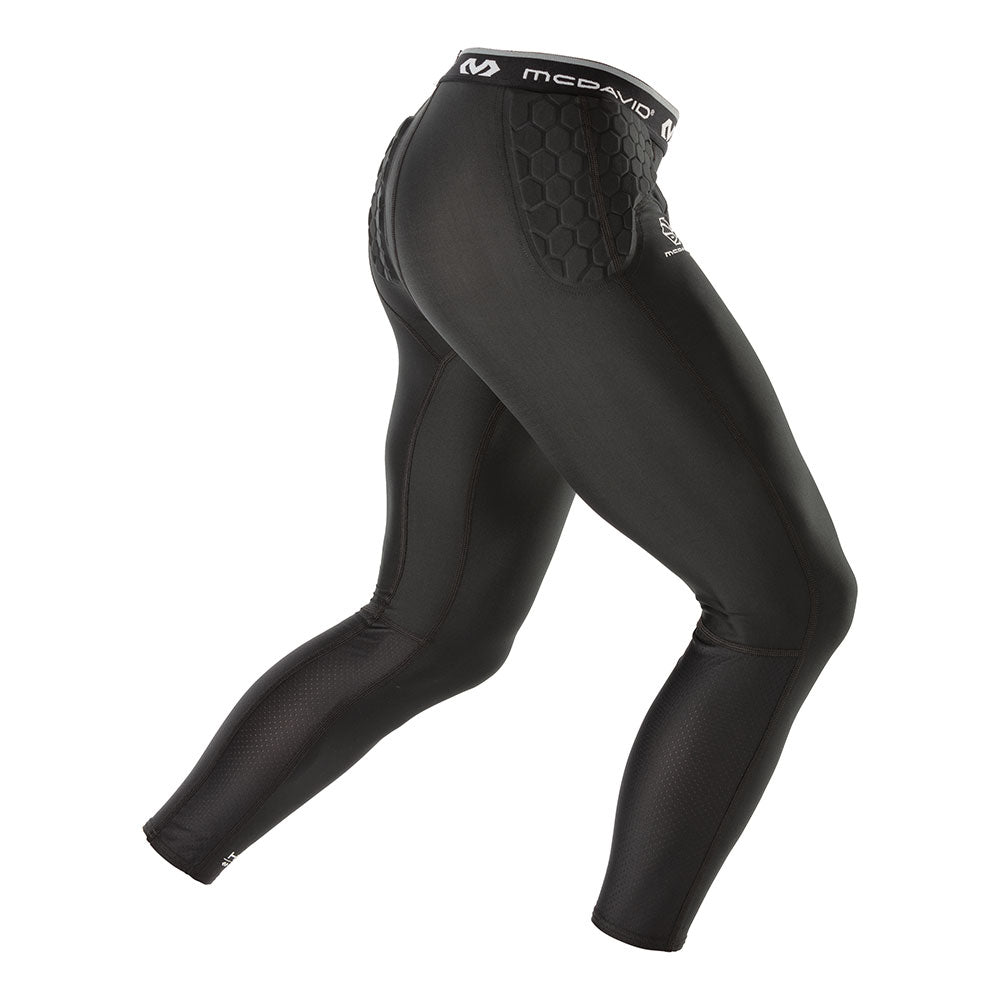 HEX® Basketball Compression ¾ Tights with Hip & Tailbone Pads - Men's Protective Basketball Pants for Training & Games - Enhanced Mobility & Impact Protection