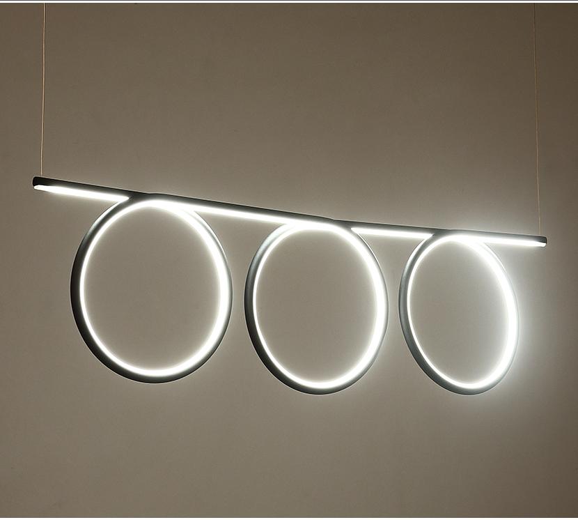 Modern LED Chandelier Light - 3 Ring Continuous Crystal Ceiling Fixture for Dining Room, Living Room & Bedroom | Energy Efficient Dimmable Lighting for Home Decor