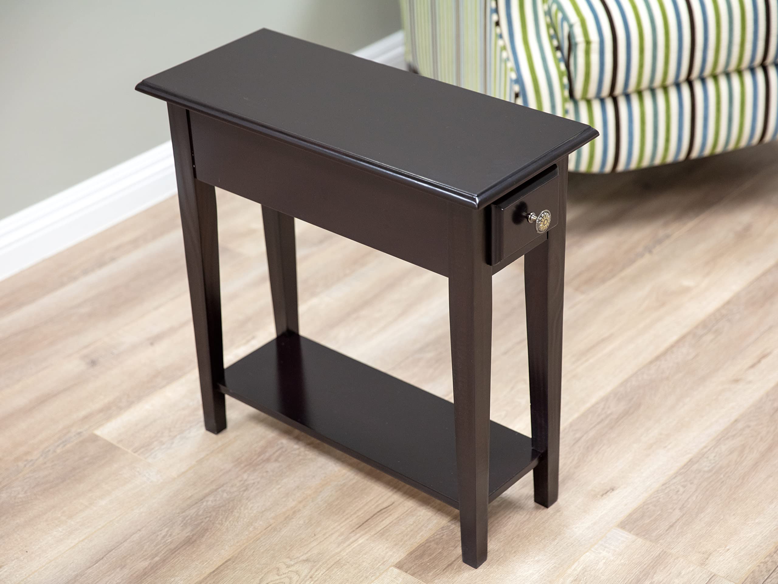 Frenchi Oak Chairside Storage Table - Compact Living Room Side Table
