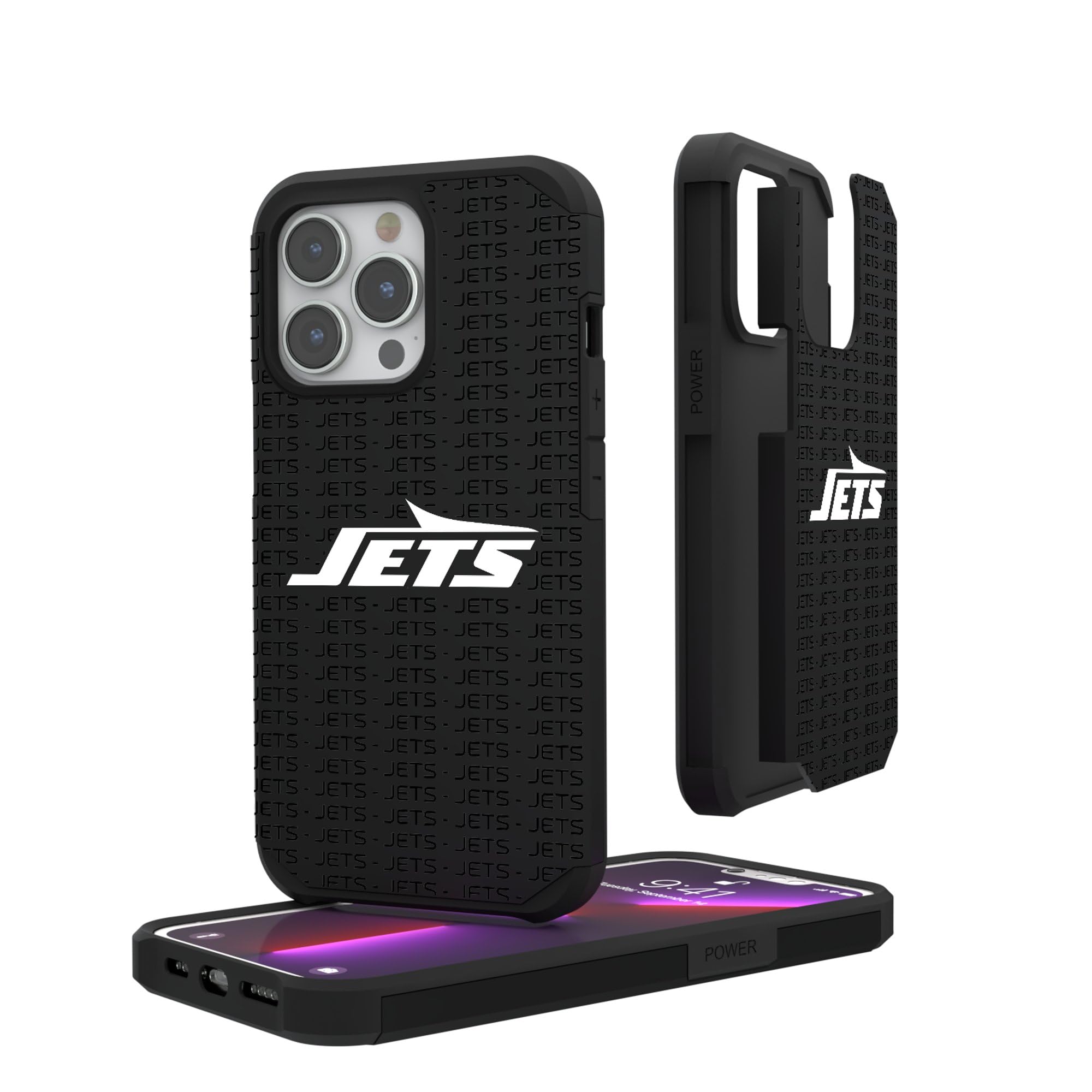 New York Jets iPhone Rugged Case with Text Design - Shockproof Protective Cover for iPhone 14/13/12/11 Pro Max - Perfect for Football Fans, Game Days & Outdoor Activities
