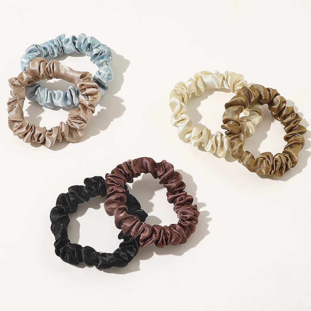 Silk Satin Scrunchies Hair Ties - No Crease Ponytail Holders for Thick & Curly Hair | Soft Elastic Hair Bands for Women & Girls | Perfect for Workouts, Office, and Everyday Styling