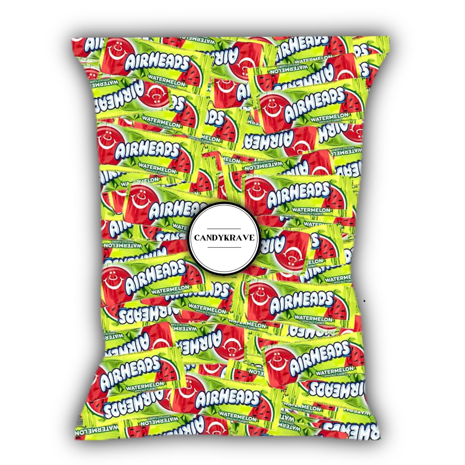 Airheads Mini Bars Watermelon Flavor - 40 Individually Wrapped Chewy Fruit Taffy Candies (1 lb Bulk Bag) | Gluten Free, Non-Melting | Perfect for Halloween, Birthday Parties, Office Snacks & Road Trips