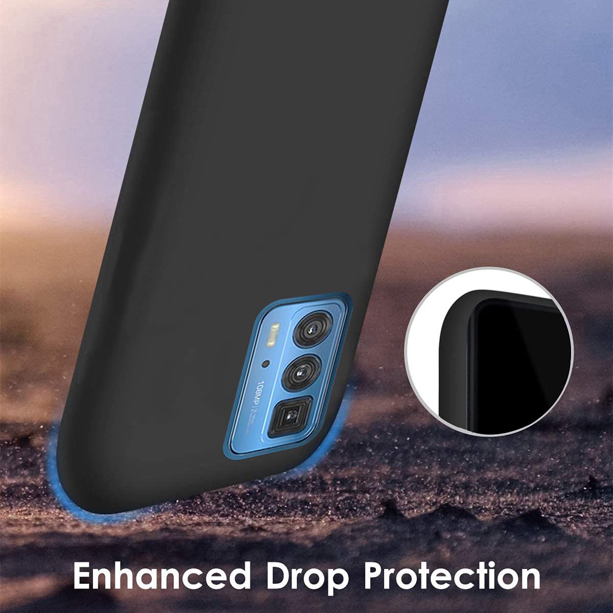 Custom Motorola Edge 20 Pro Phone Case with Personalized Photo - Shockproof Silicone Protective Cover, Soft Candy Design - Perfect Christmas Birthday Thanksgiving Gift for Her/Him - Ideal for Travel, Work & Everyday Protection (Black)