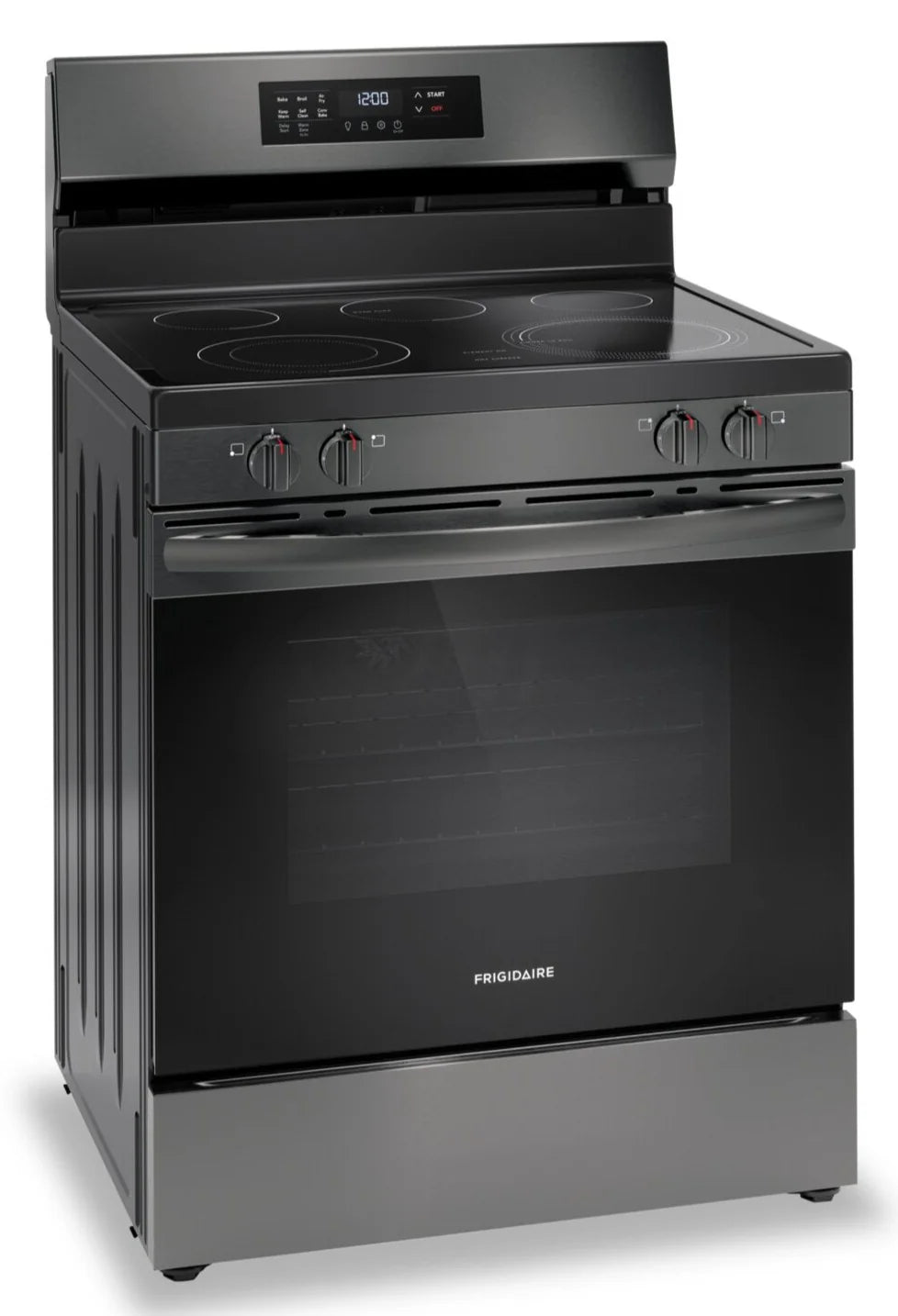 Frigidaire FCRE308CAD 30 Inch Black Stainless Steel Electric Range with Air Fryer - Perfect for Baking, Roasting & Air Frying in Modern Kitchens