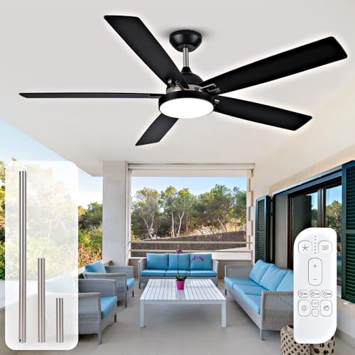 60 inch Black Ceiling Fan with Light
