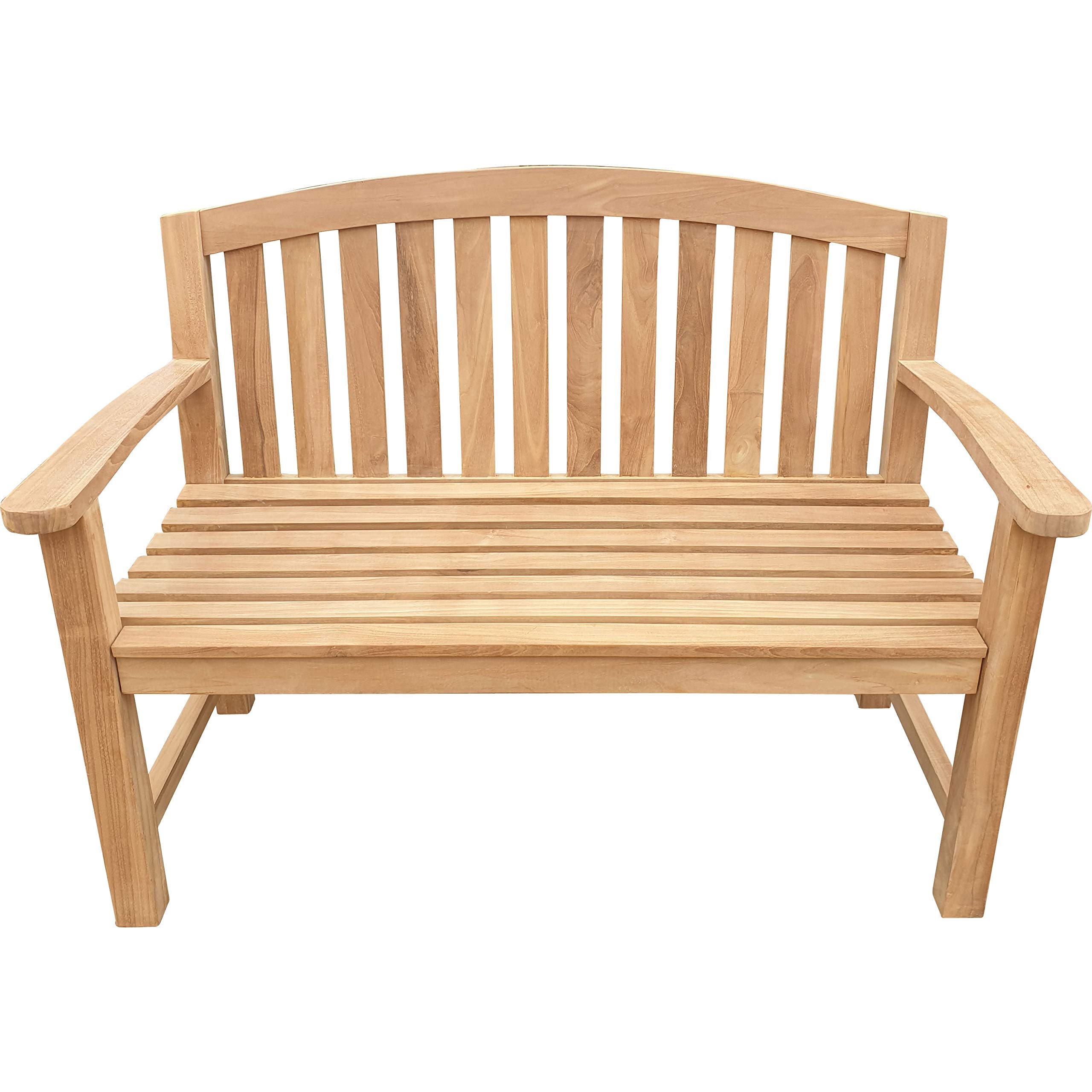 Premium 4-Foot Solid Teak Outdoor Patio Bench - Seven Seas Teak San Jose - Weather-Resistant Garden Seating for Backyard, Poolside & Patio Decor