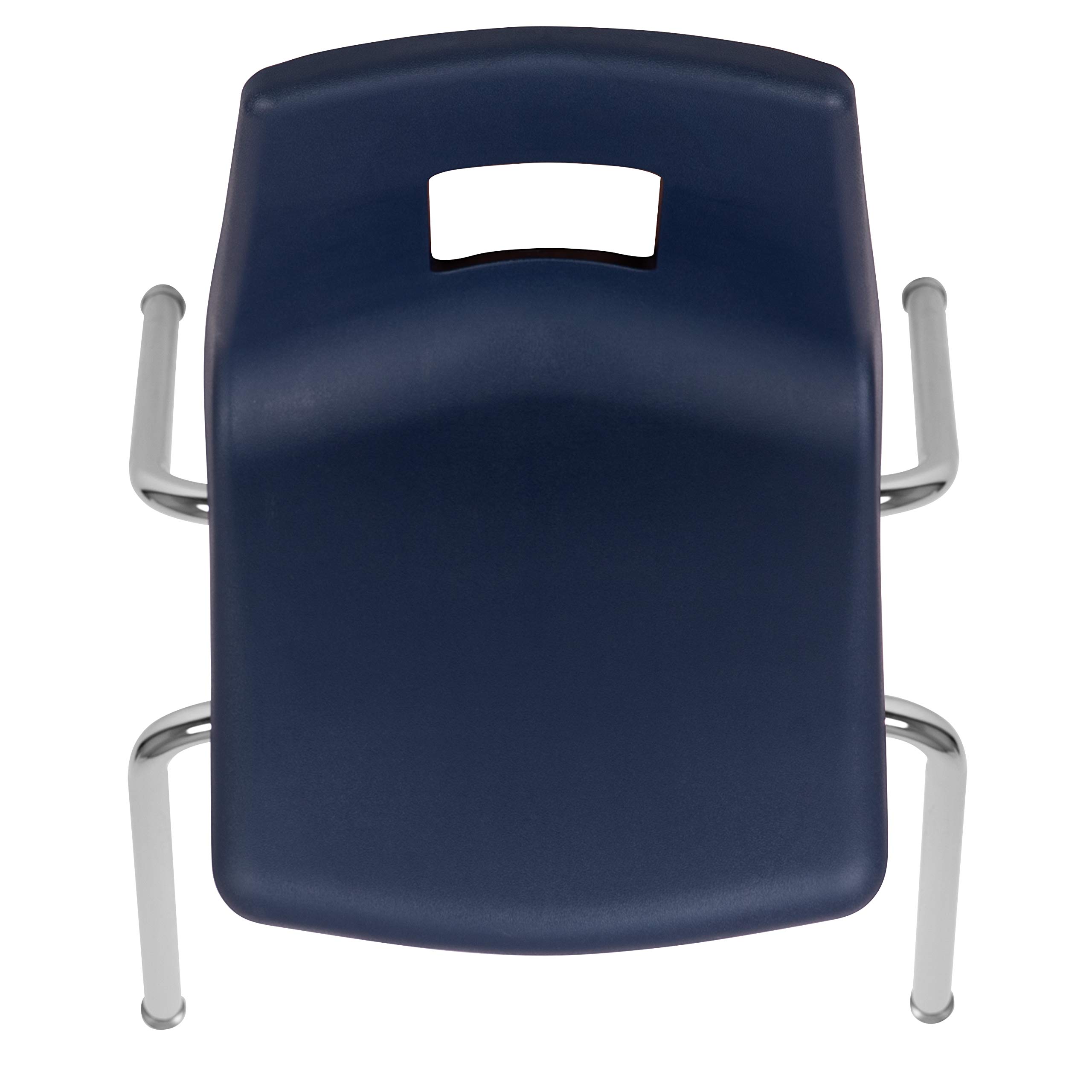 EMMA & OLIVER 4-Pack 18-Inch Navy Blue Stackable School Chairs for Students - Durable Classroom Seating for Schools, Daycares & Home Study Areas