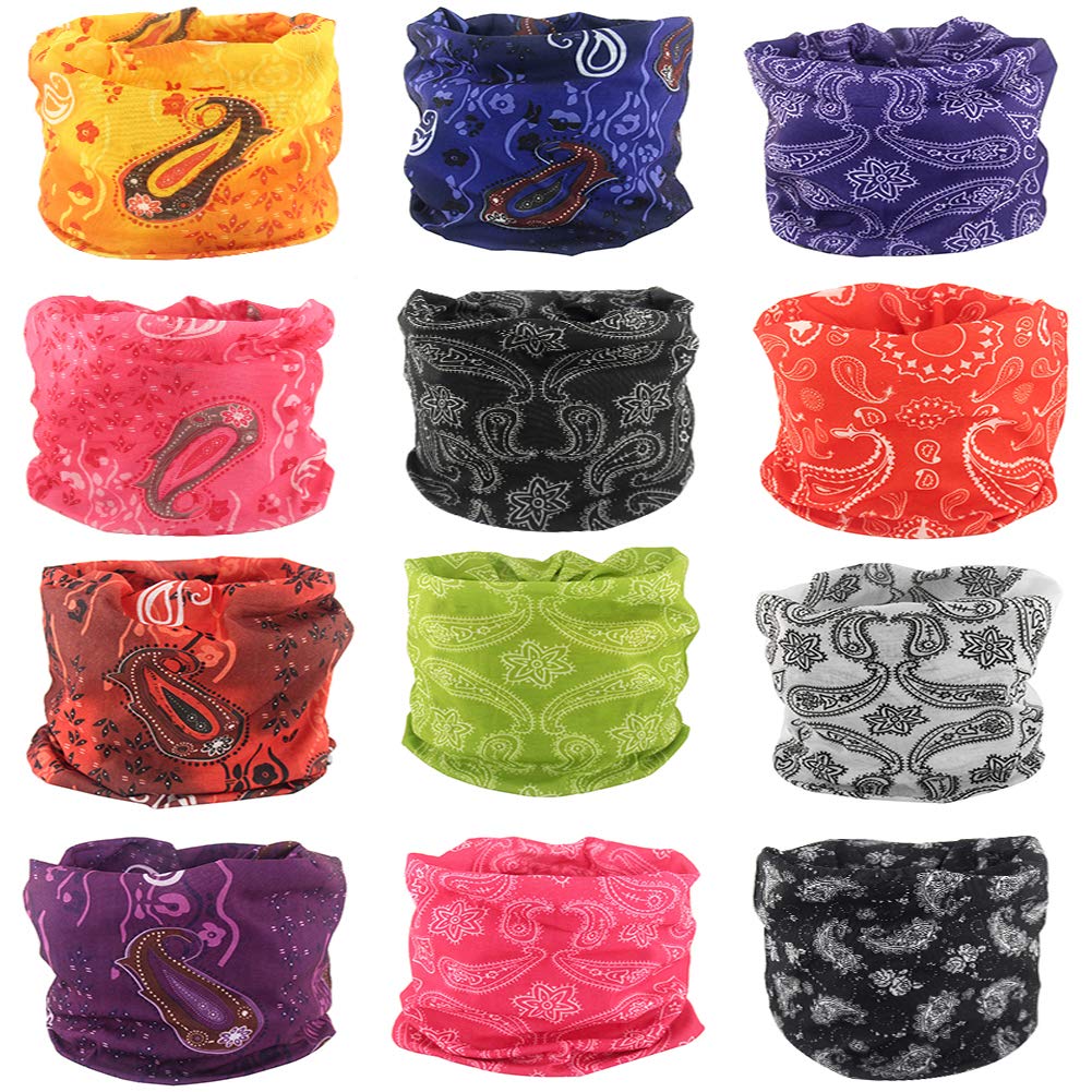 Cutewing Multi-Use Headwear Tube Bandanas - Seamless Neck Gaiter, Face Mask, Magic Scarf, Headband & Balaclava for Outdoor Sports, Cycling, Hiking & Winter Protection