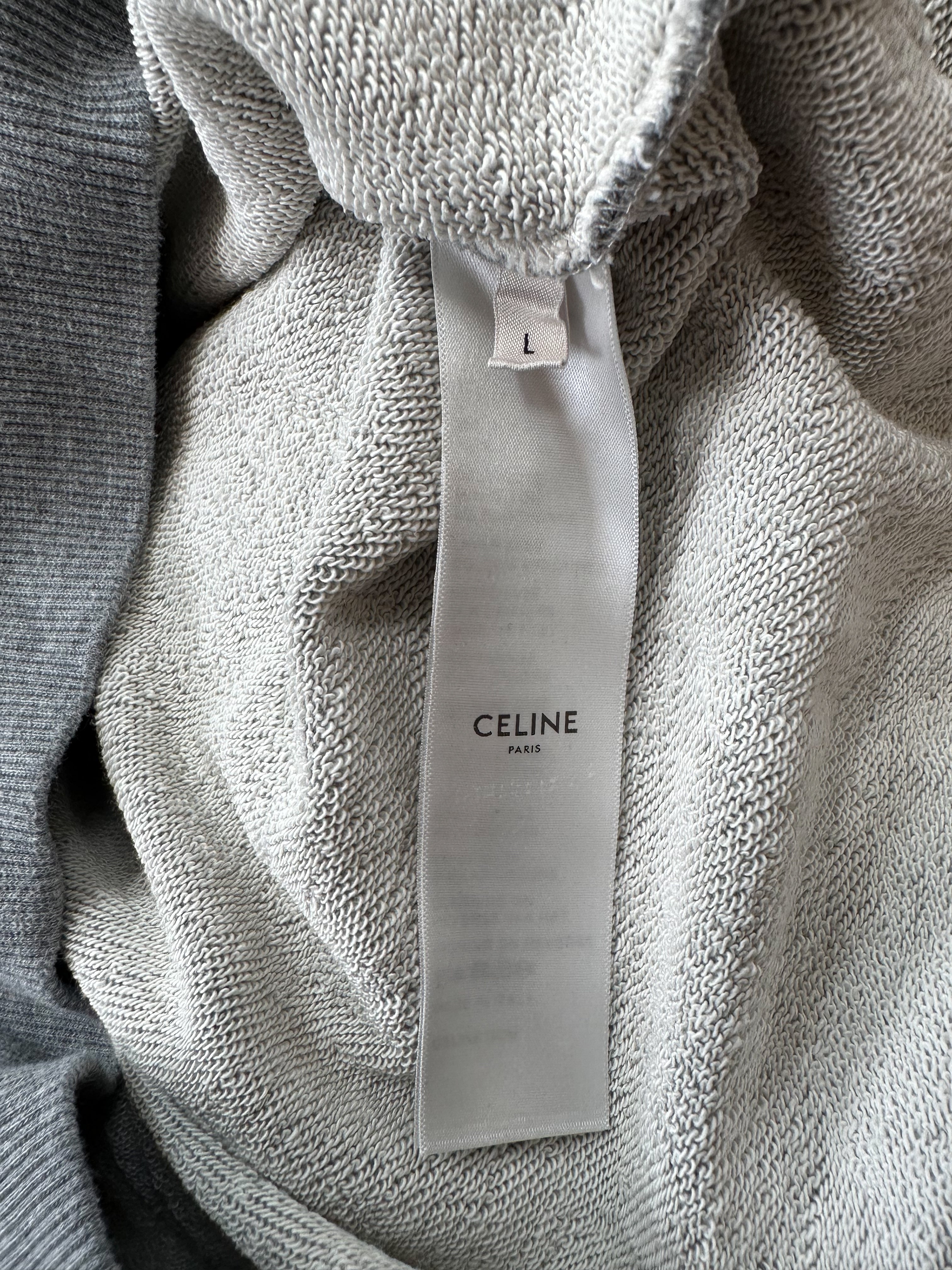 Celine Grey & Black Logo Hoodie for Men & Women - Stylish Pullover Sweatshirt for Casual Wear & Street Fashion