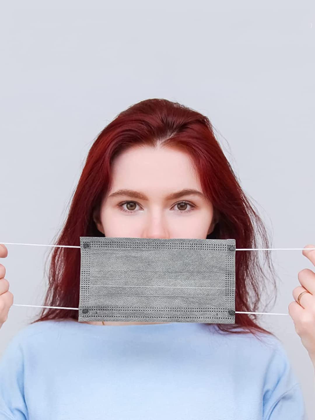 Premium 3-Ply Disposable Face Masks for Adults - Adjustable Nose Wire & Comfortable Earloop (100-Pack, Grey) - Breathable Surgical Masks for Men & Women - Ideal for Daily Use, Travel, Work & Public Safety Protection