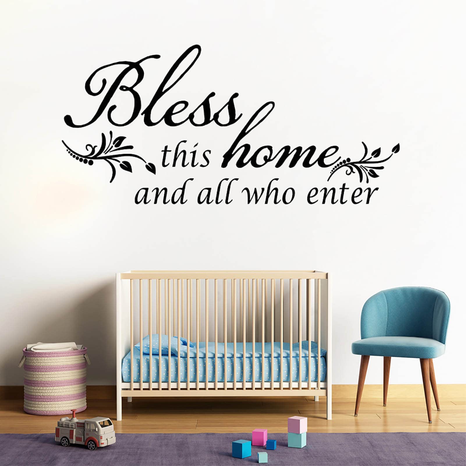 Bless This Home Wall Decals - Inspirational Quote Stickers for Room Decor, Entryway & Living Room - Removable Vinyl Letter Art for Home Décor | Perfect for Housewarming Gifts & Farmhouse Style Interiors