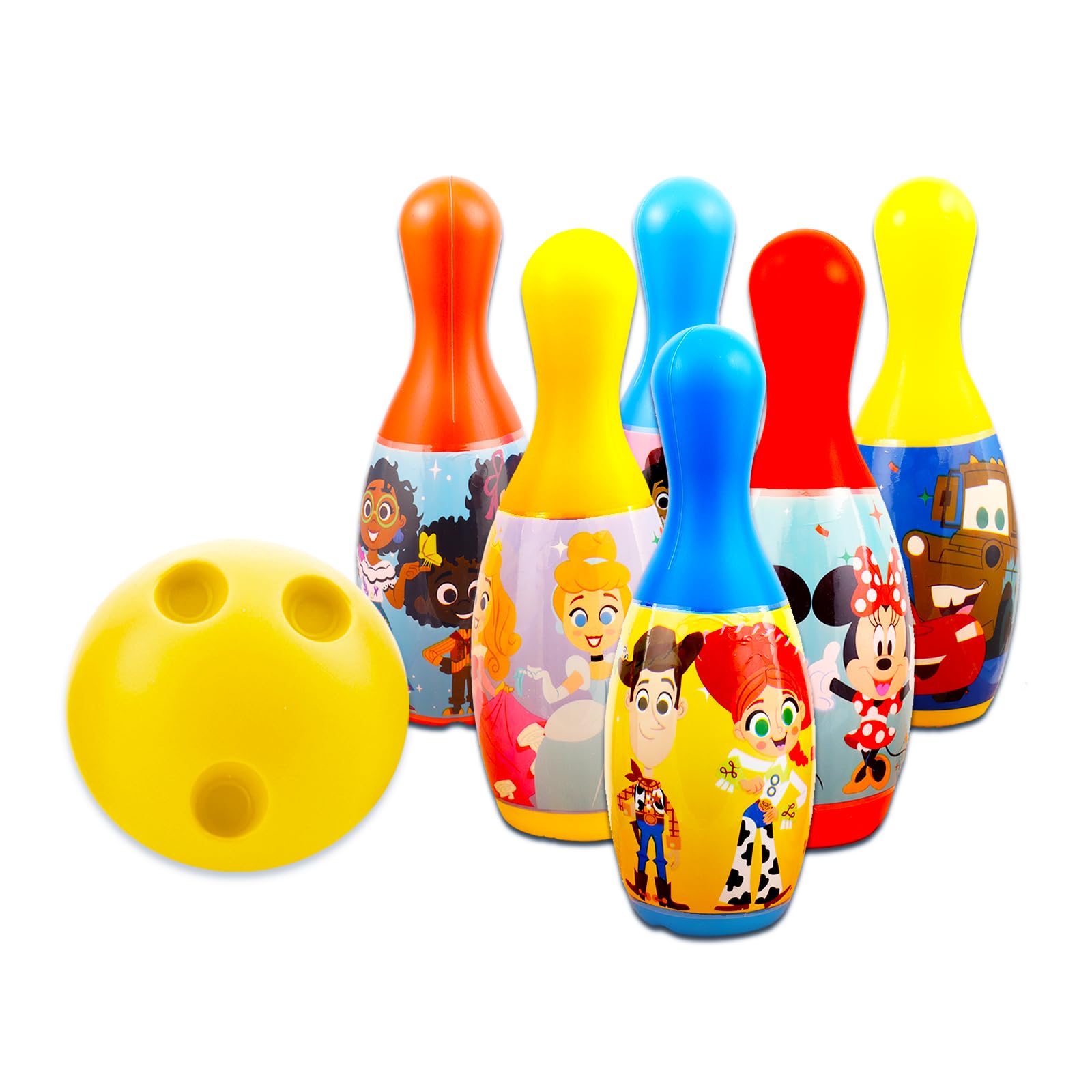 Disney Bowling Set for Kids - Mickey Mouse Toy Story Princess Cars | Fun Party Games & Activities