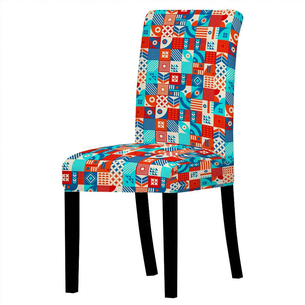 Bohemian Stretch Dining Chair Covers - Elastic Slipcovers for Home, Office & Party Chairs (1-Pack) - Perfect for Indoor Decor, Wedding Seating & Dining Room Protection