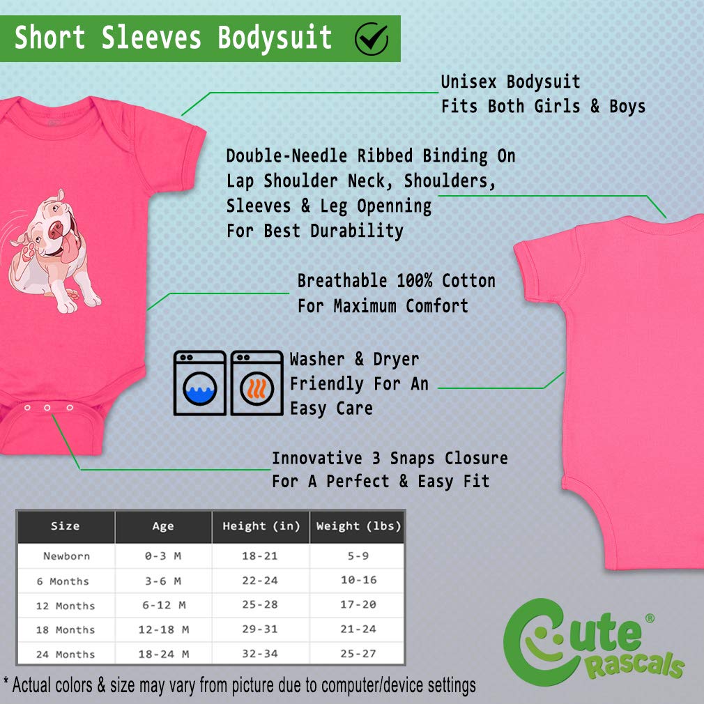 Custom Pitbull Itching Funny Cotton Striped Baby Bodysuit - Cute Boy & Girl Infant Onesie for Playdates, Photo Shoots & Family Gatherings