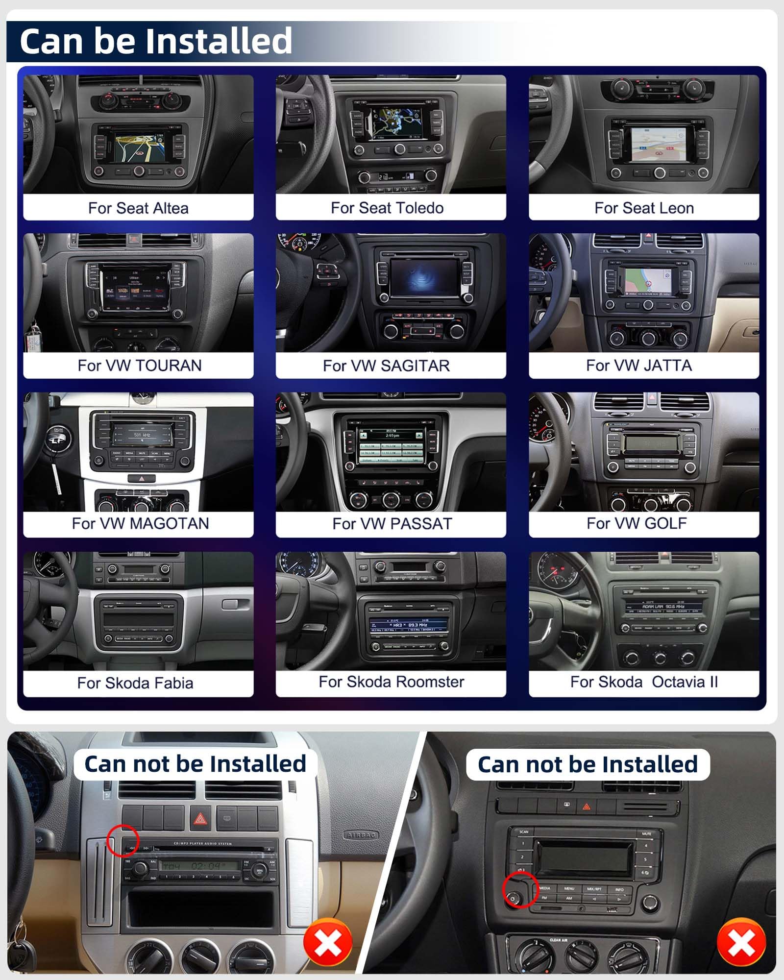 2G+64G Android 13 Car Stereo for Volkswagen VW Jetta Tiguan Beetle Passat Golf Polo - 7