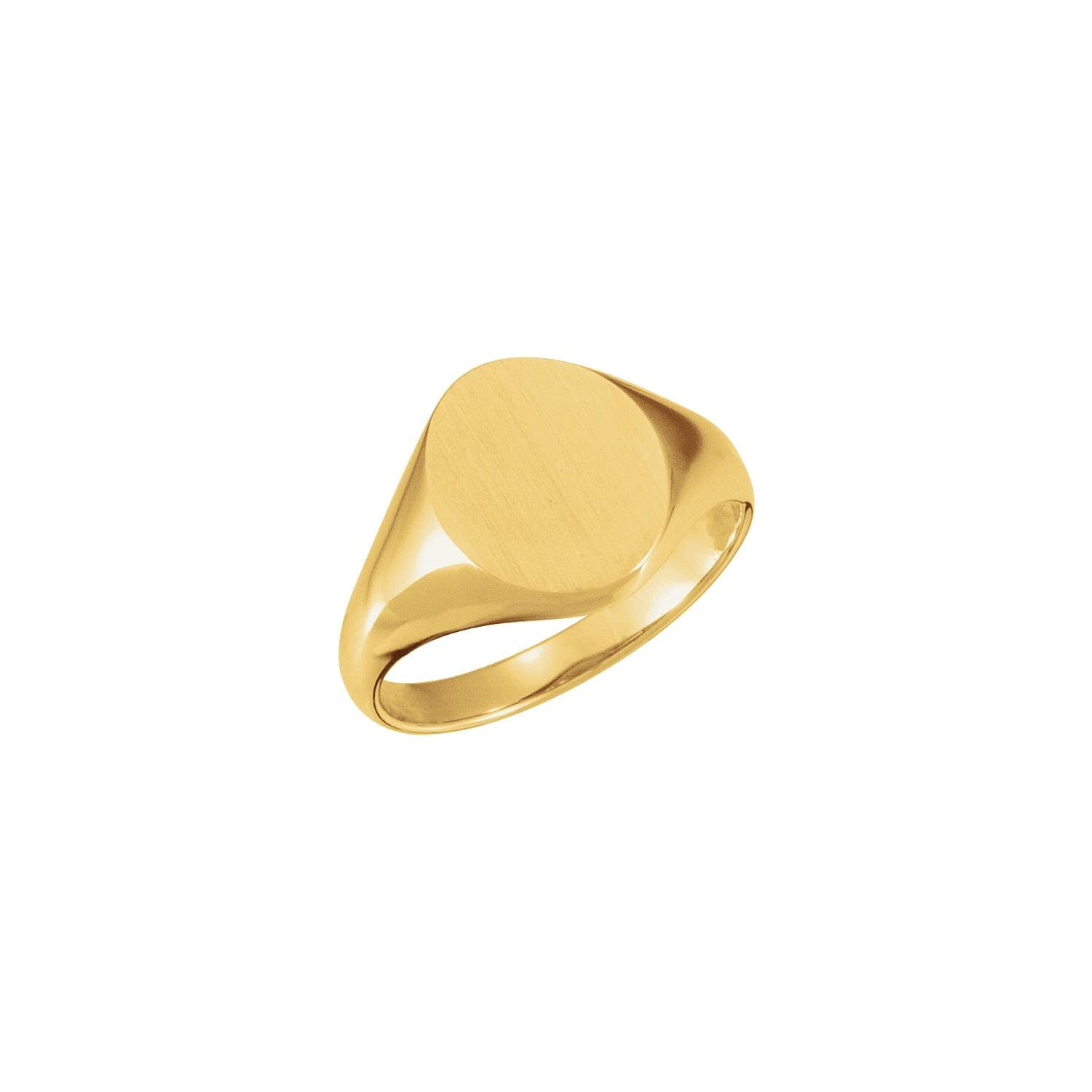 14K Gold Oval Signet Ring for Women & Men - Personalized Engraved Pinky Ring - Elegant Minimalist Jewelry Gift for Wedding, Anniversary & Everyday Wear