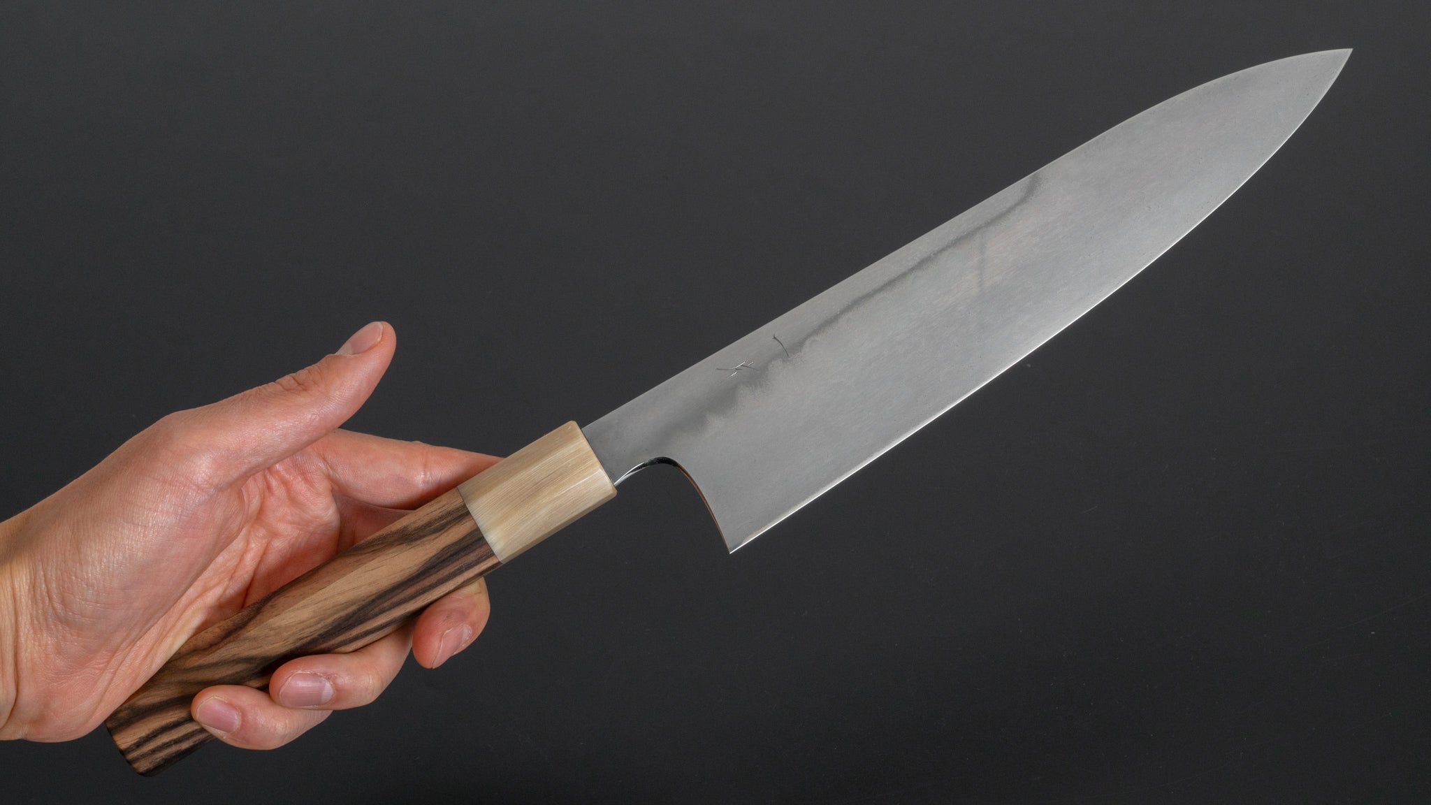 Premium Hitohira Togashi Yohei Blue #1 Mizu Honyaki Gyuto 240mm Japanese Chef Knife - Kurokaki Persimmon Wood Handle (#032) with Saya Scabbard - Perfect for Professional Chefs, Sushi Masters & Home Cooking Enthusiasts