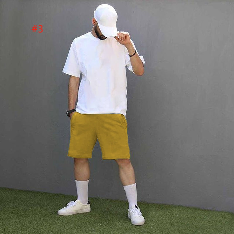 Men's Casual Short Sleeve T-Shirt and Shorts Set - Comfortable Summer Outfit for Beach, Gym, and Everyday Wear