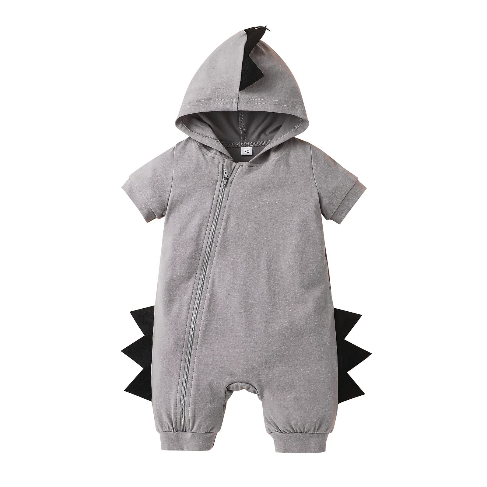 **Baby Dinosaur Hooded Romper Jumpsuit for Boys & Girls - Soft Cotton Toddler Playsuit for Infants - Perfect for Playtime, Daycare & Outdoor Adventures**