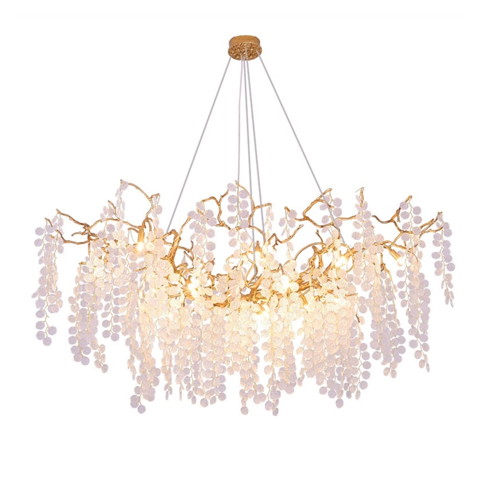 Modern Luxury Crystal Chandelier - Elegant Ceiling Lighting Fixture for Dining Room & Living Room | Large Pendant Light for Home Decoration | Perfect for Weddings, Restaurants, and Luxury Interior Design