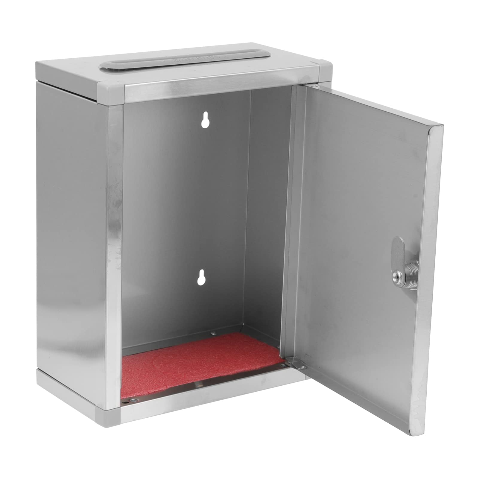 Tofficu Stainless Steel Wall Mount Key Safe & Mailbox - Secure Public Voting Box, Suggestion Box, Letter Container for Commercial Use - Ideal for Offices, Schools, and Community Centers