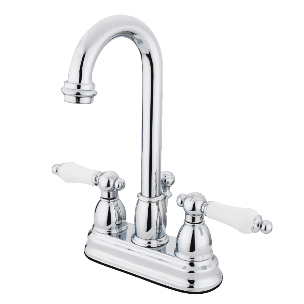 Kingston Brass KB3615PL 4-Inch Centerset Bathroom Faucet - Polished Nickel Finish for Vanity Sink, Perfect for Modern Home & Hotel Renovation