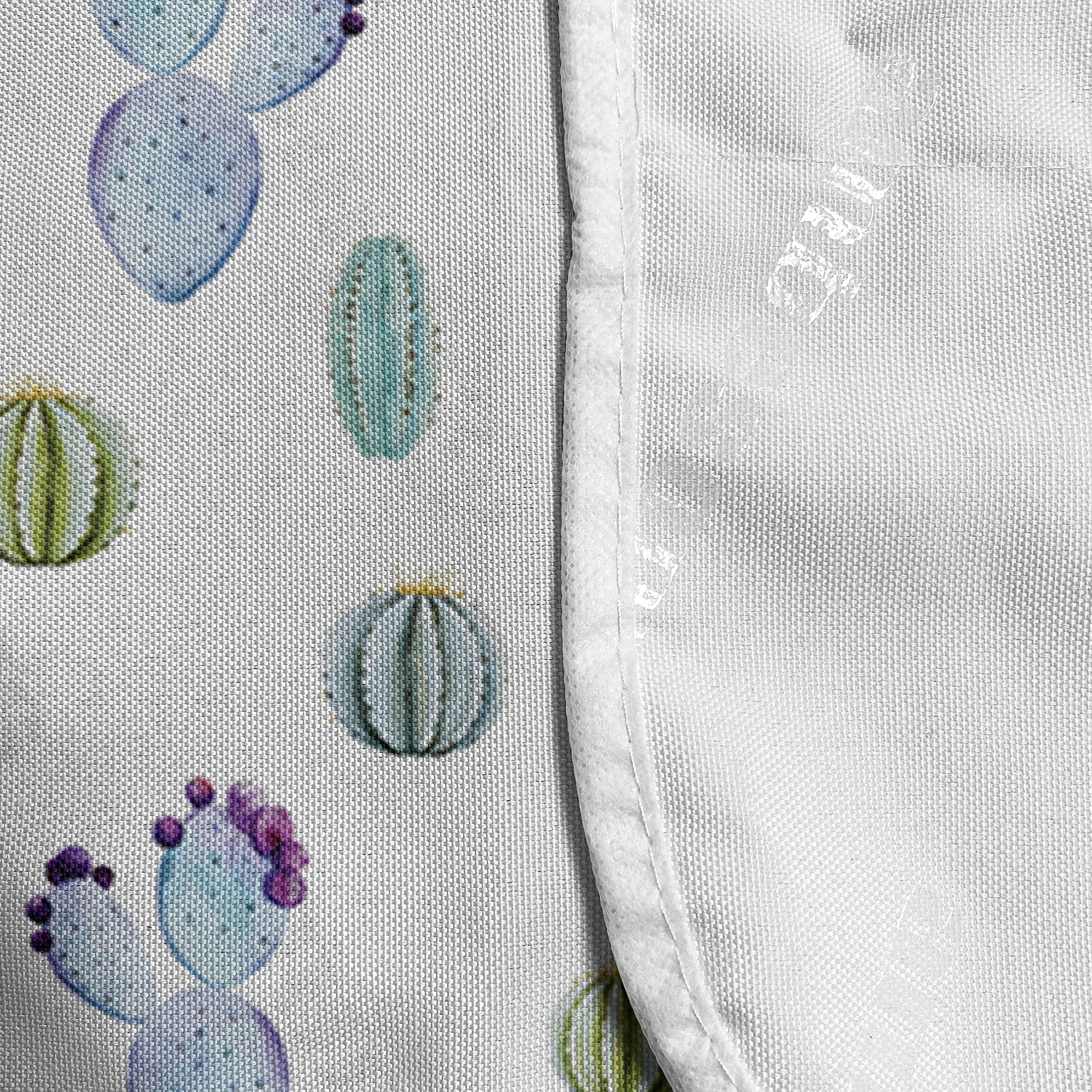Ambesonne Cactus Microwave Cover - Blue Botanic Desert Flowers Spikes Pattern, Water Resistant Kitchen Organizer with Pockets, 36