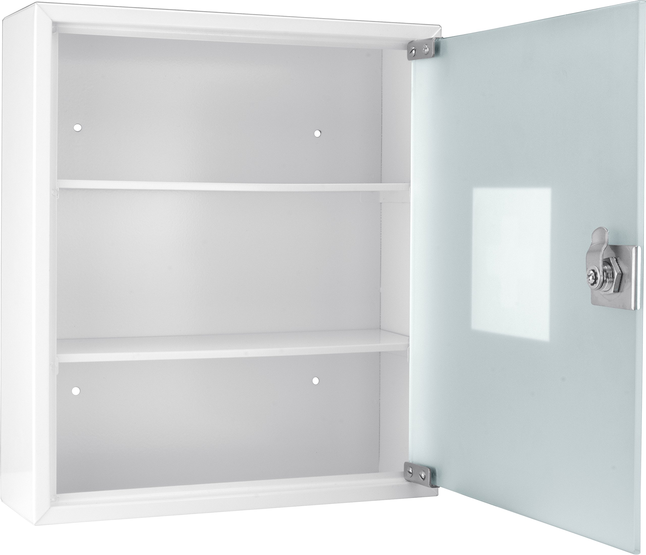 Large Wall Mount Steel Medical Medicine Storage Cabinet with Glass Door - Secure Organizer for Pharmacy, Clinic & Home Use