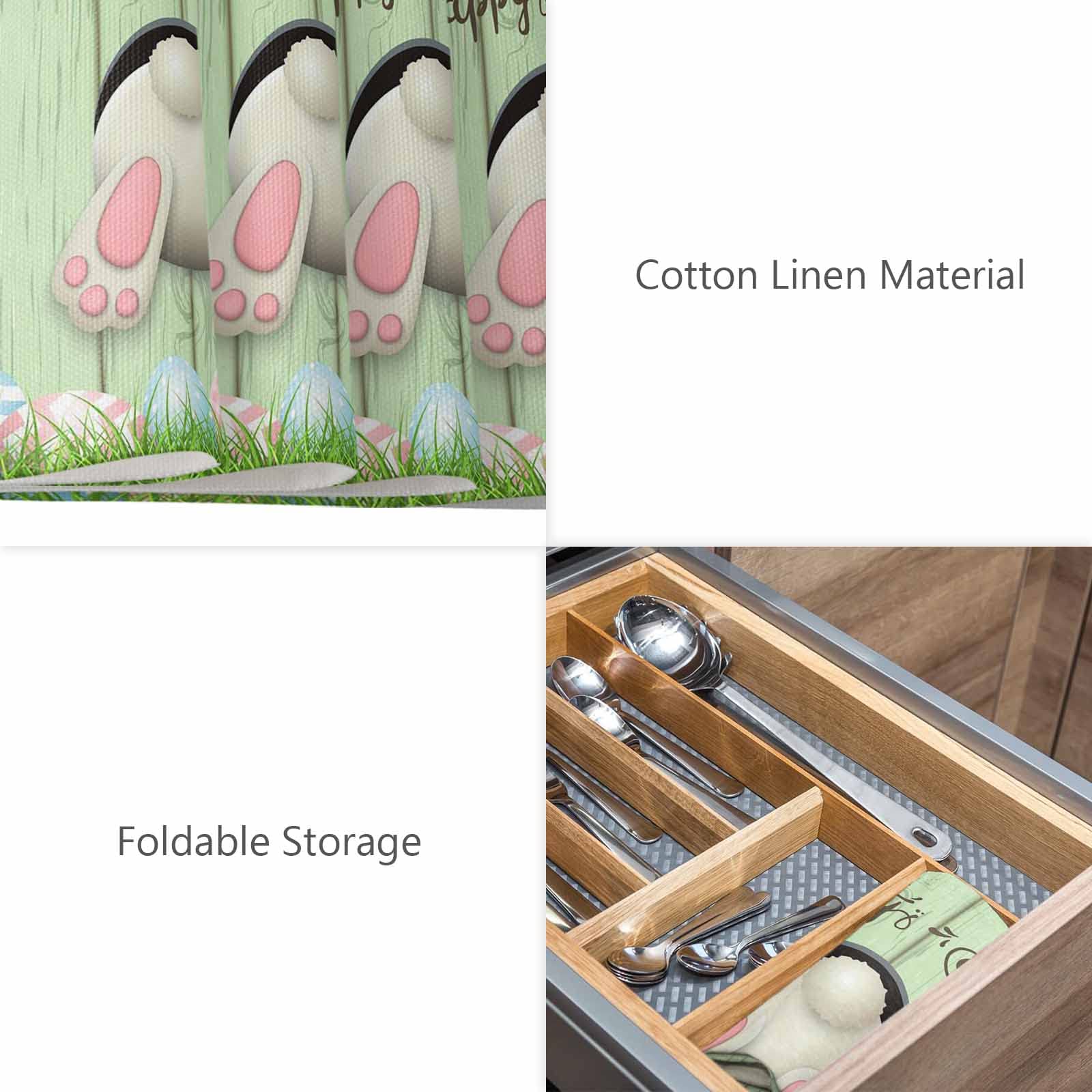 Easter Placemats Set of 6 - Waterproof & Wipeable Bunny Egg Design Spring Table Mats for Dining & Kitchen - Perfect for Easter Brunch, Holiday Decorations & Family Gatherings