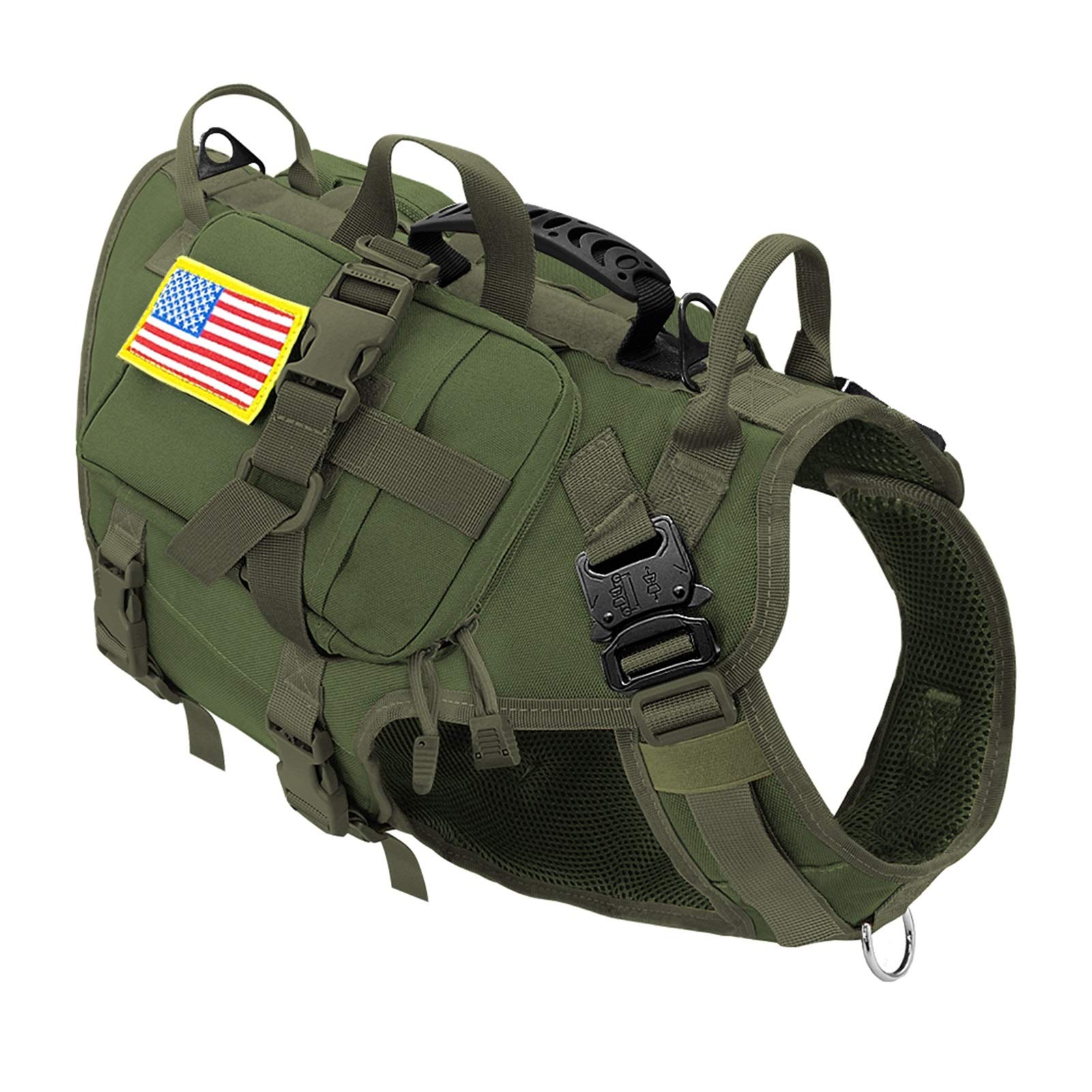 YCZOD Tactical No-Pull Dog Harness Vest for Medium & Large Dogs - Military Style Pet Harness with Pouches for Training, Hiking & Outdoor Adventures
