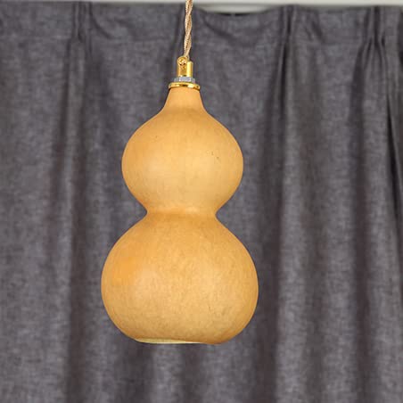 Handcrafted Natural Gourd Chandelier - Chinese Style 3-Light Pendant Lamp for Hot Pot Restaurants, Dining Table, Bar, Homestay & Bedside Lighting | Rustic Decorative Ceiling Fixture for Asian-Themed Interiors