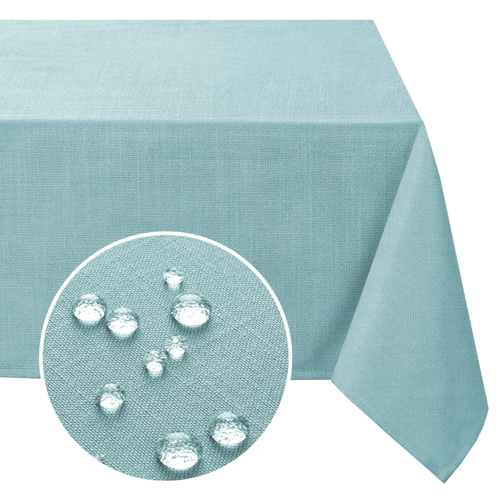 Premium 54x54 Inch Square Tablecloth - Wrinkle Resistant & Waterproof Linen Fabric Table Cover for Dining Room, Kitchen, and Outdoor Use - Washable & Durable Aqua Table Cloth for Parties, Picnics, and Daily Dining