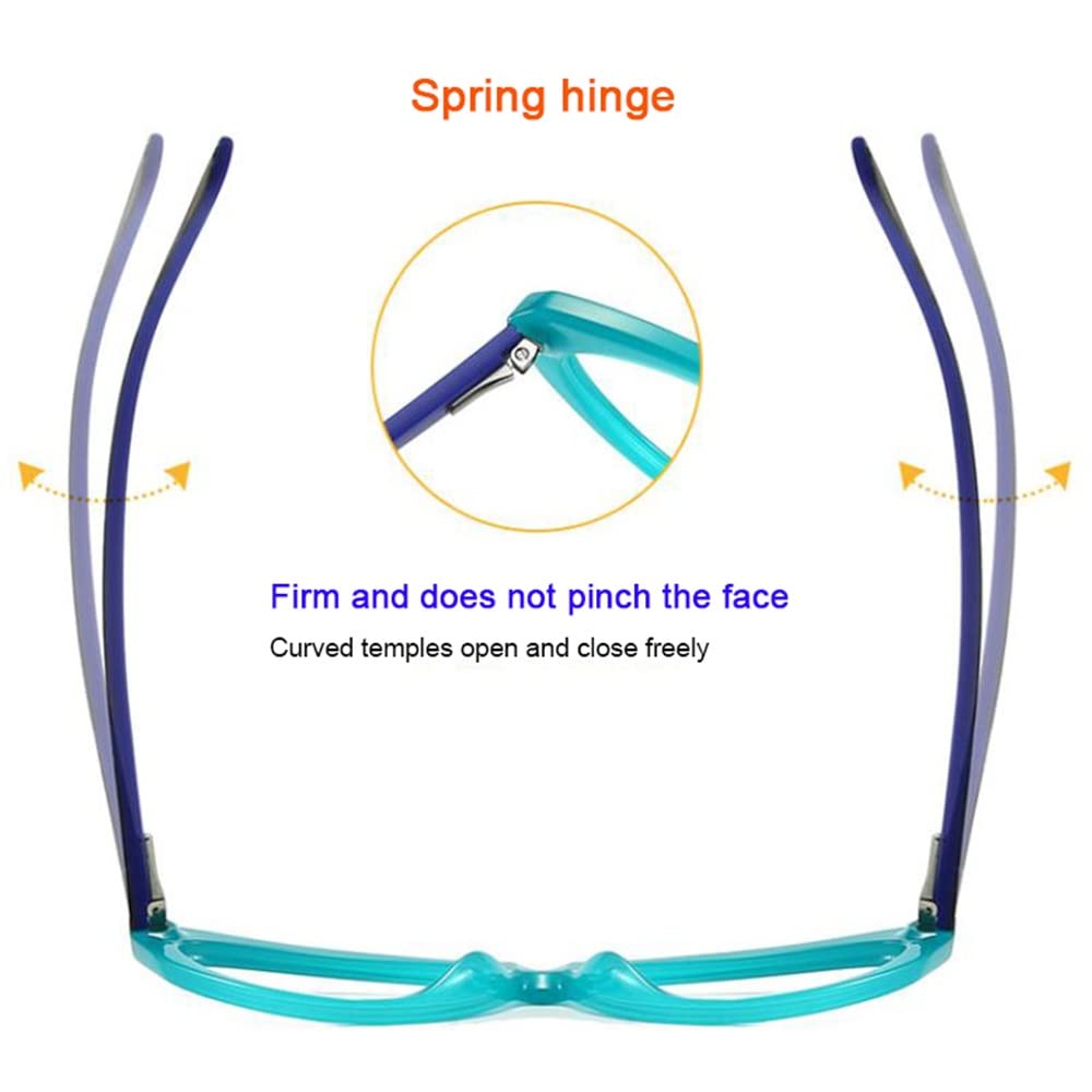 XUAN Fashion Women's Reading Glasses +1.0 to +3.0 Magnification - Trendy Cat Eye Large Frame Eyeglasses for Women - Green Readers (+2.5 Strength) - Perfect for Reading Books, Using Smartphones & Working on Computers
