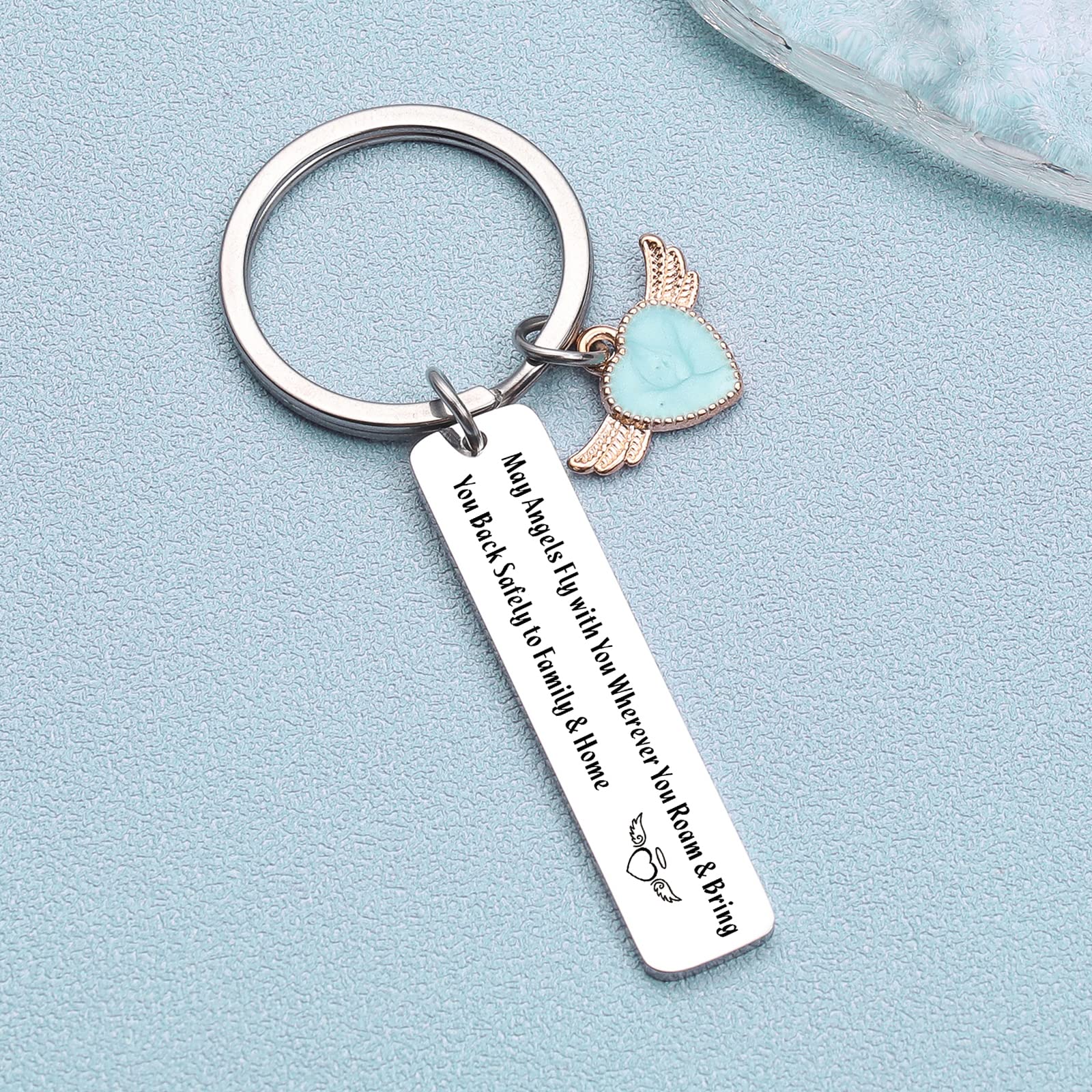 Religious Travel Keychain with Bible Verse - Inspirational Prayer Jewelry for Safe Travels, Long Distance Gift for Loved Ones | Perfect for Road Trips, Airplane Journeys & Daily Commutes