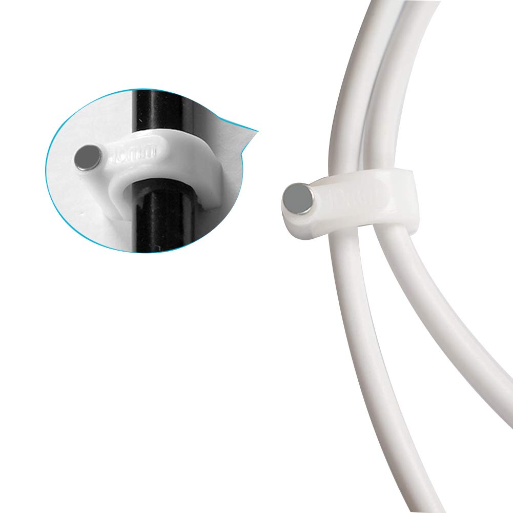 200PCS 6MM White Round Cable Clips - Cable Management Organizer with Steel Nails for Wall Mounting - Perfect for Home Office, TV Wires, Computer Cables and Electrical Cord Organization
